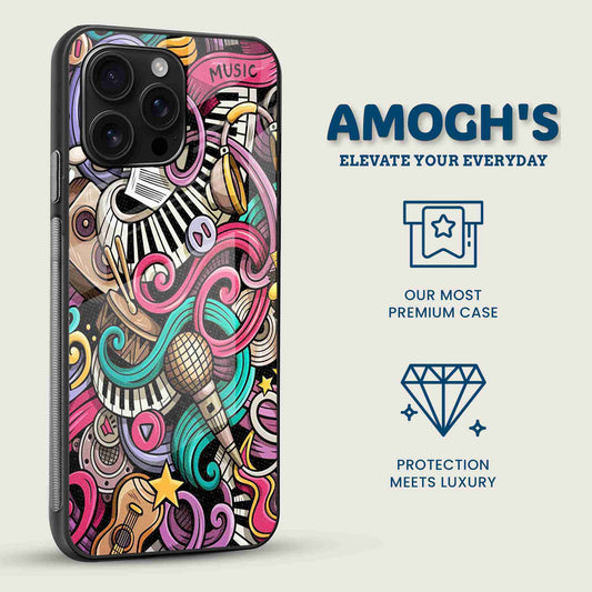 Musical Notes Mobile Back Cover Side Image
