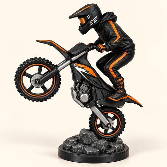 Motocross Rider | 3D Printed Motorcycle Sculpture Modern