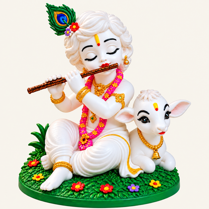 Bal Krishna with Cow | 3D Printed Idol