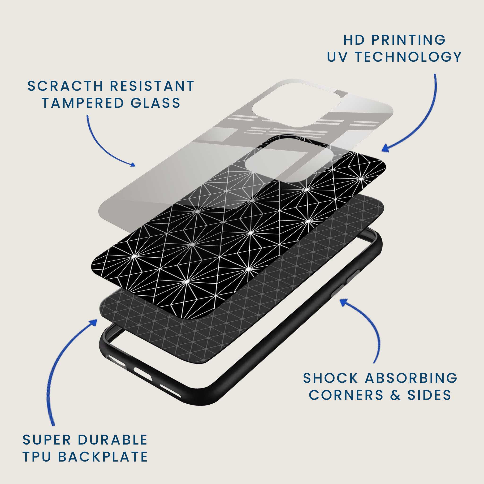 Abstract Star Mobile Back Cover Layer Image