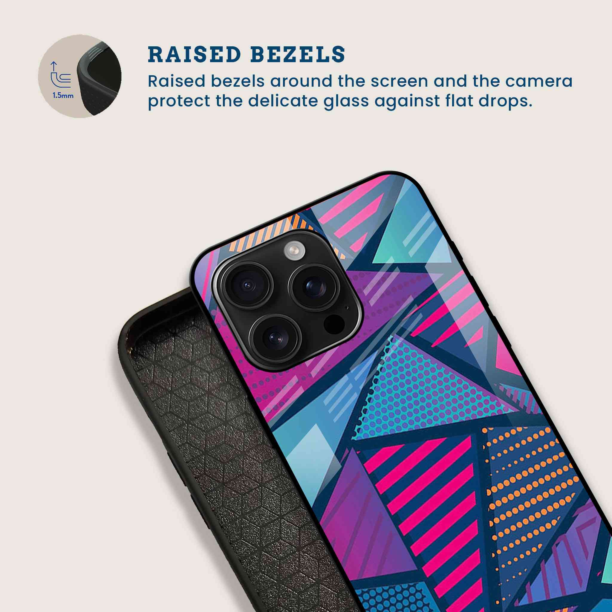 Abstract Triangles Mobile Back Cover Bezel Image