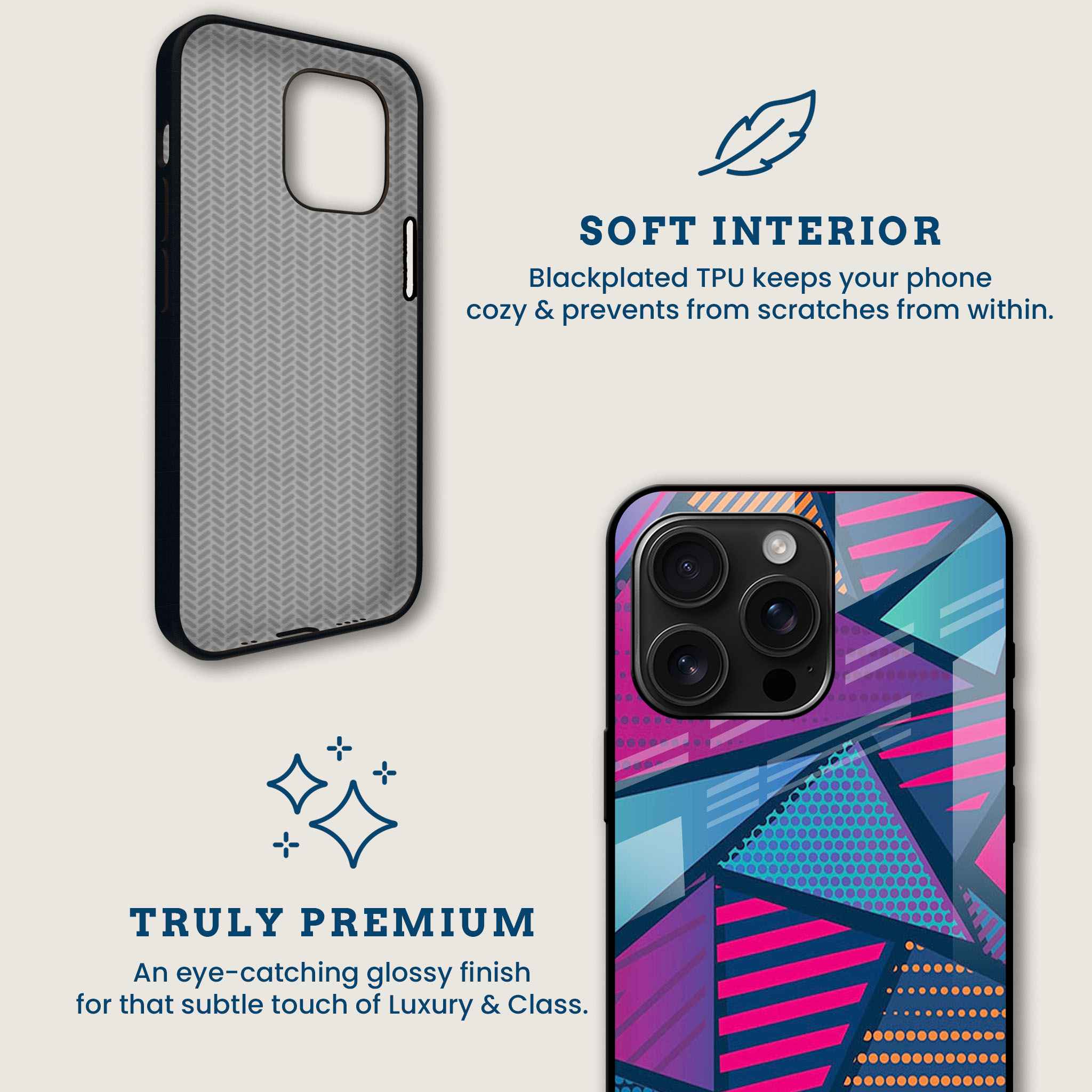 Abstract Triangles Mobile Back Cover Brand Image