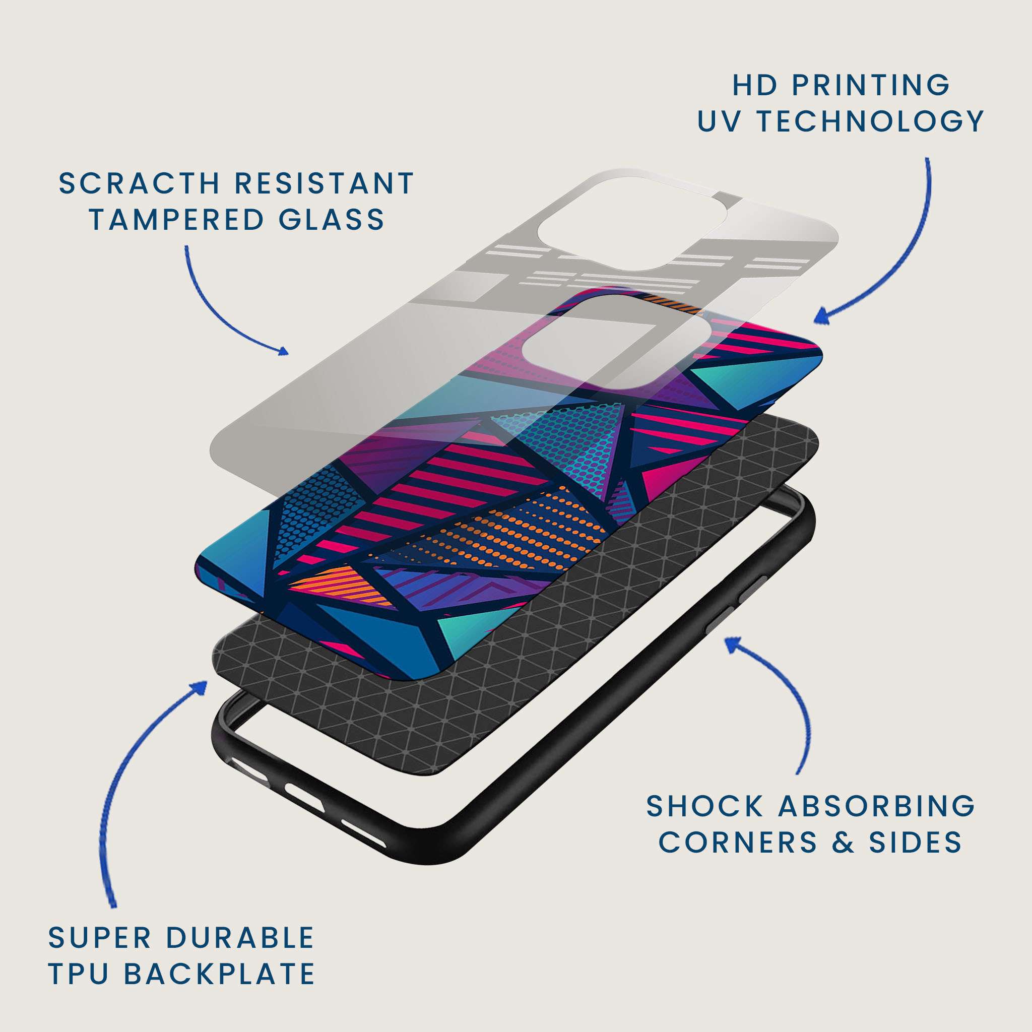 Abstract Triangles Mobile Back Cover Layer Image
