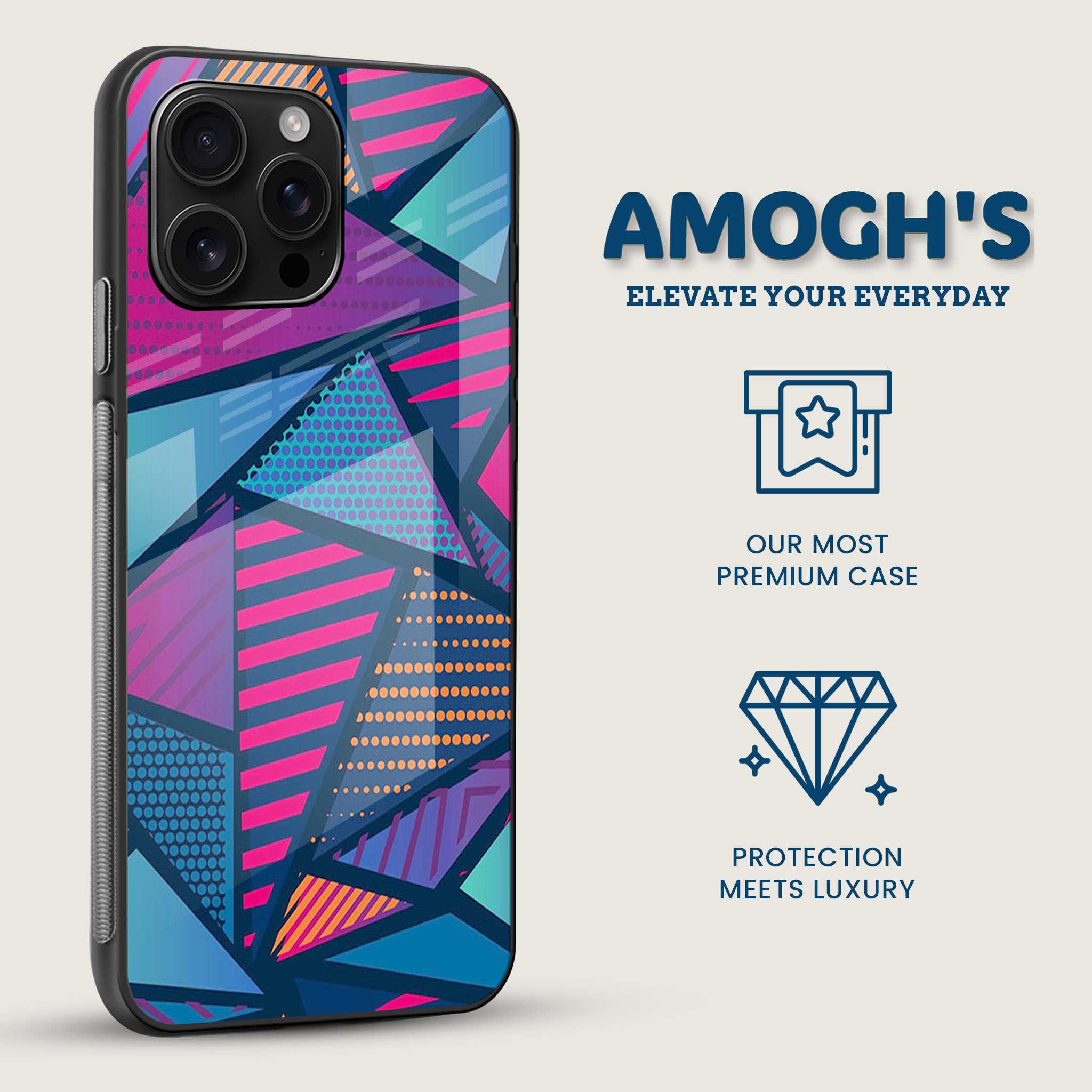 Abstract Triangles Mobile Back Cover Side Image