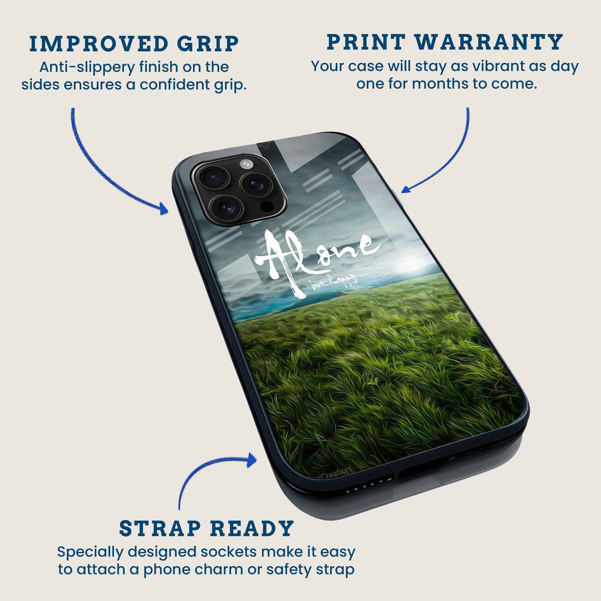 Alone But Happy Mobile Back Cover Feature Image