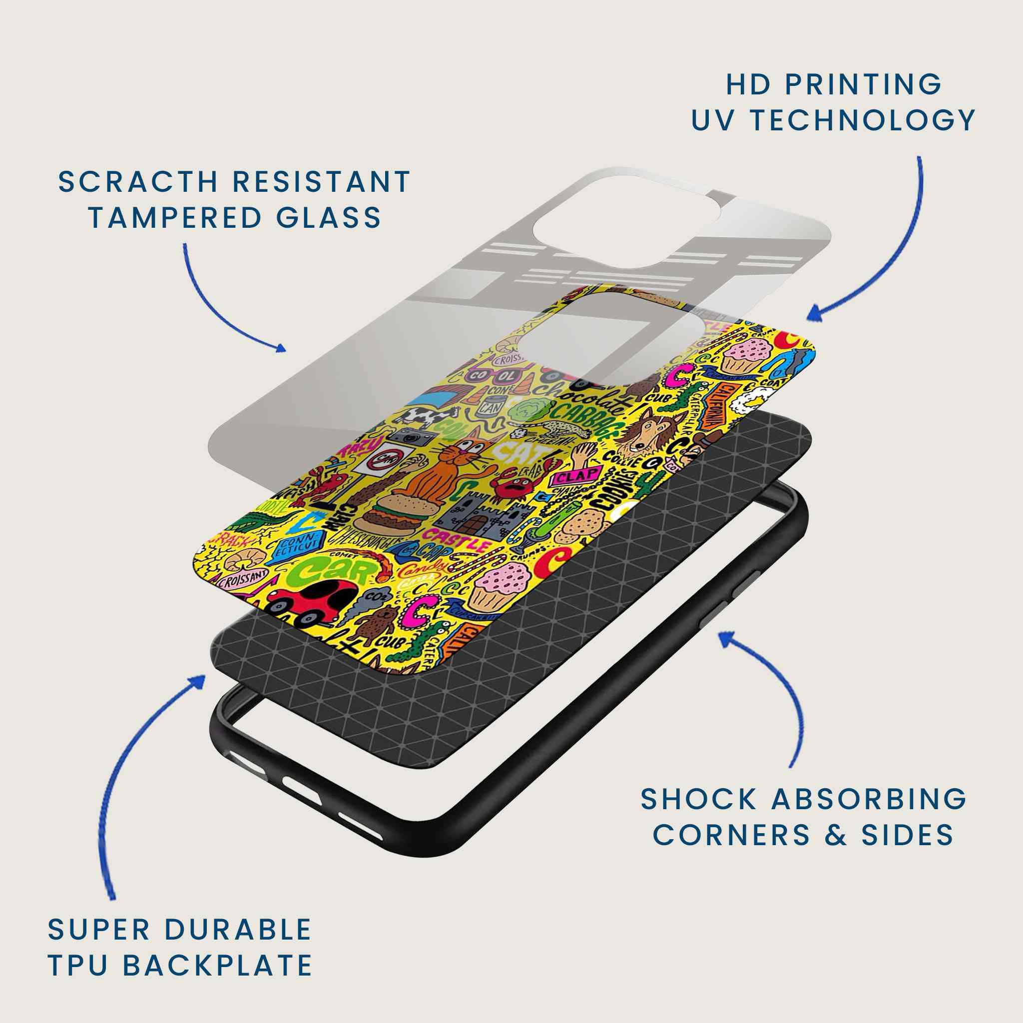 Artsy Doodle Mania Mobile Back Cover Layer Image