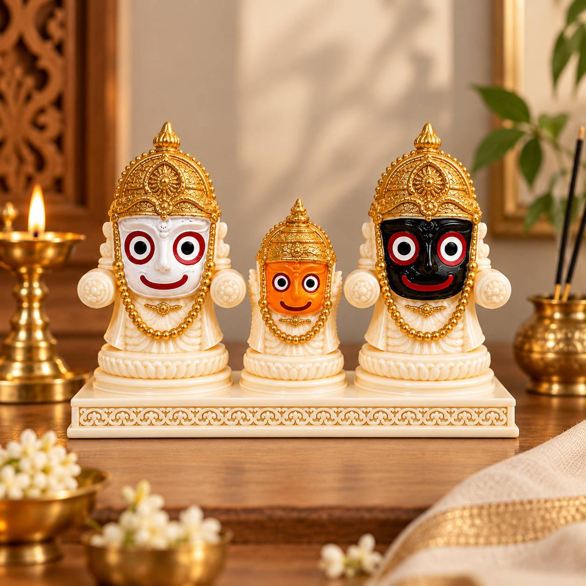 Jagannath, Balabhadra & Subhadra | 3D Printed Idol Set