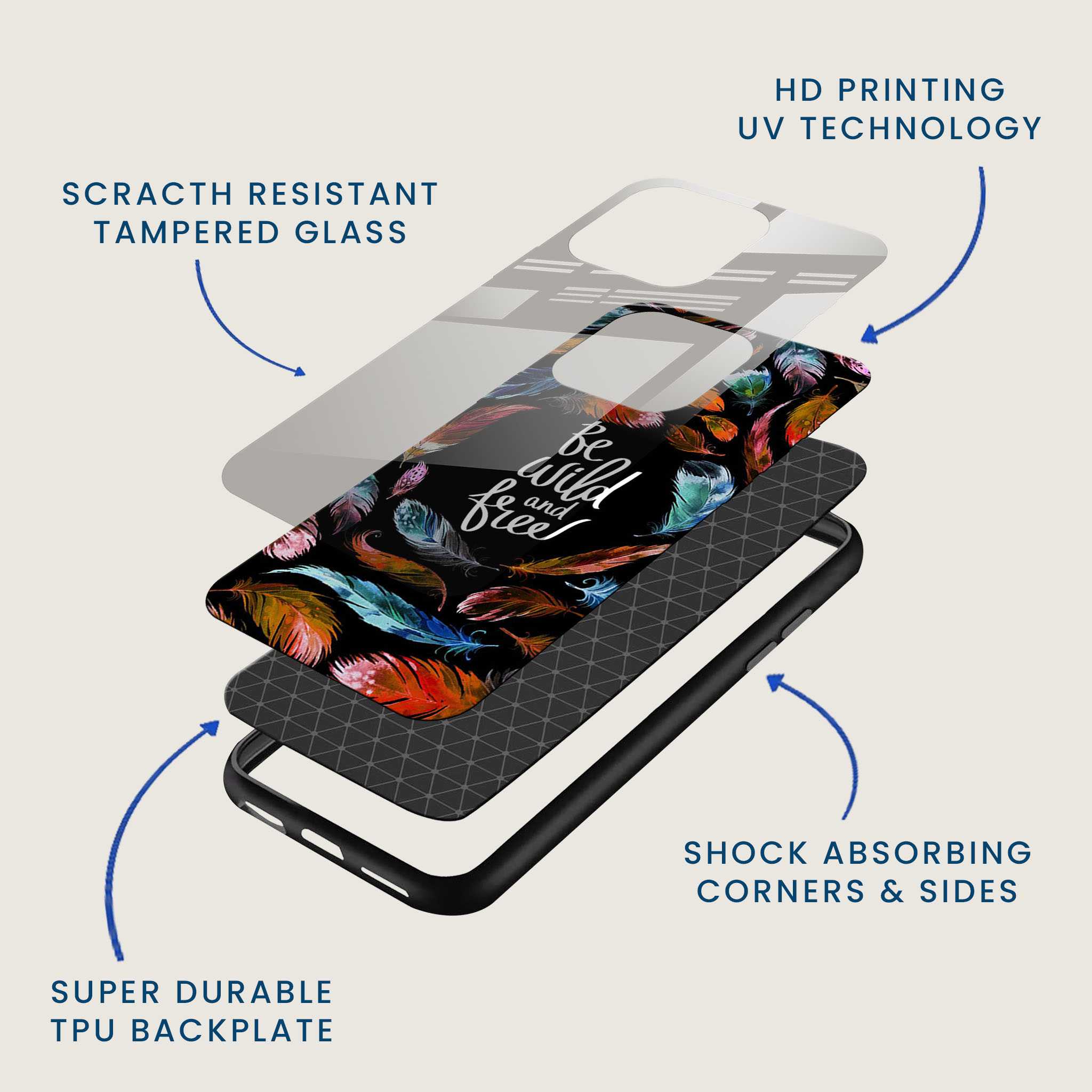 Be Wild And Free Mobile Back Cover Layer Image