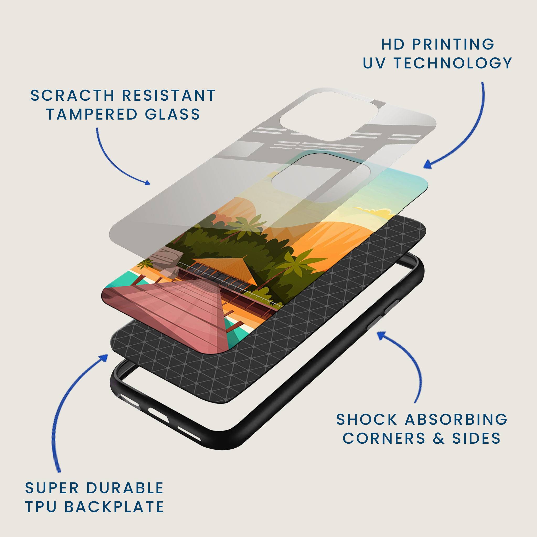 Beach Vibe Mobile Back Cover Layer Image