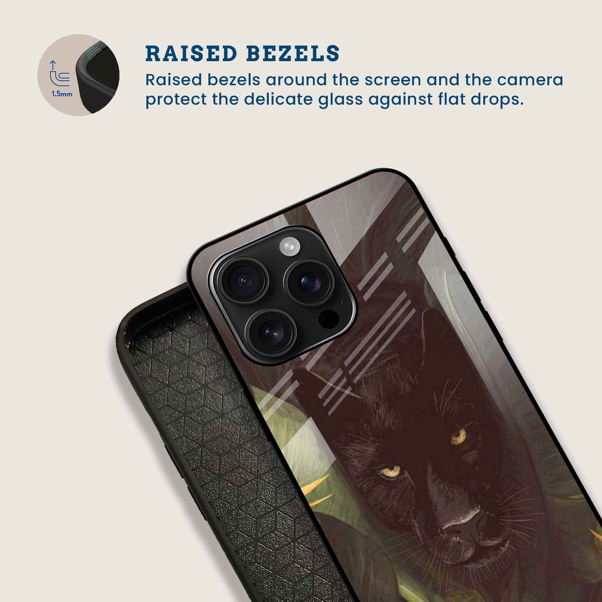 Black Panther Mobile Back Cover Bezel Image