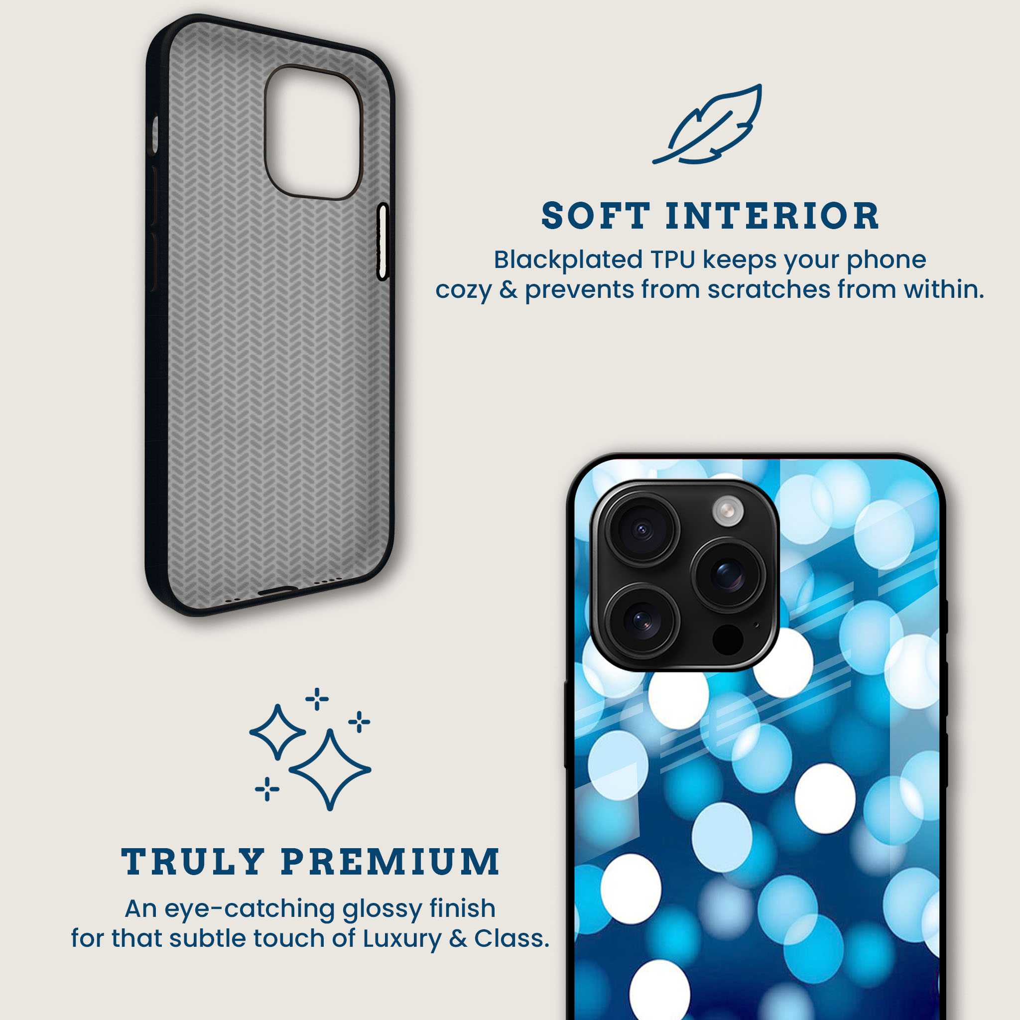 Blue Bokeh Sky Mobile Back Cover Brand Image