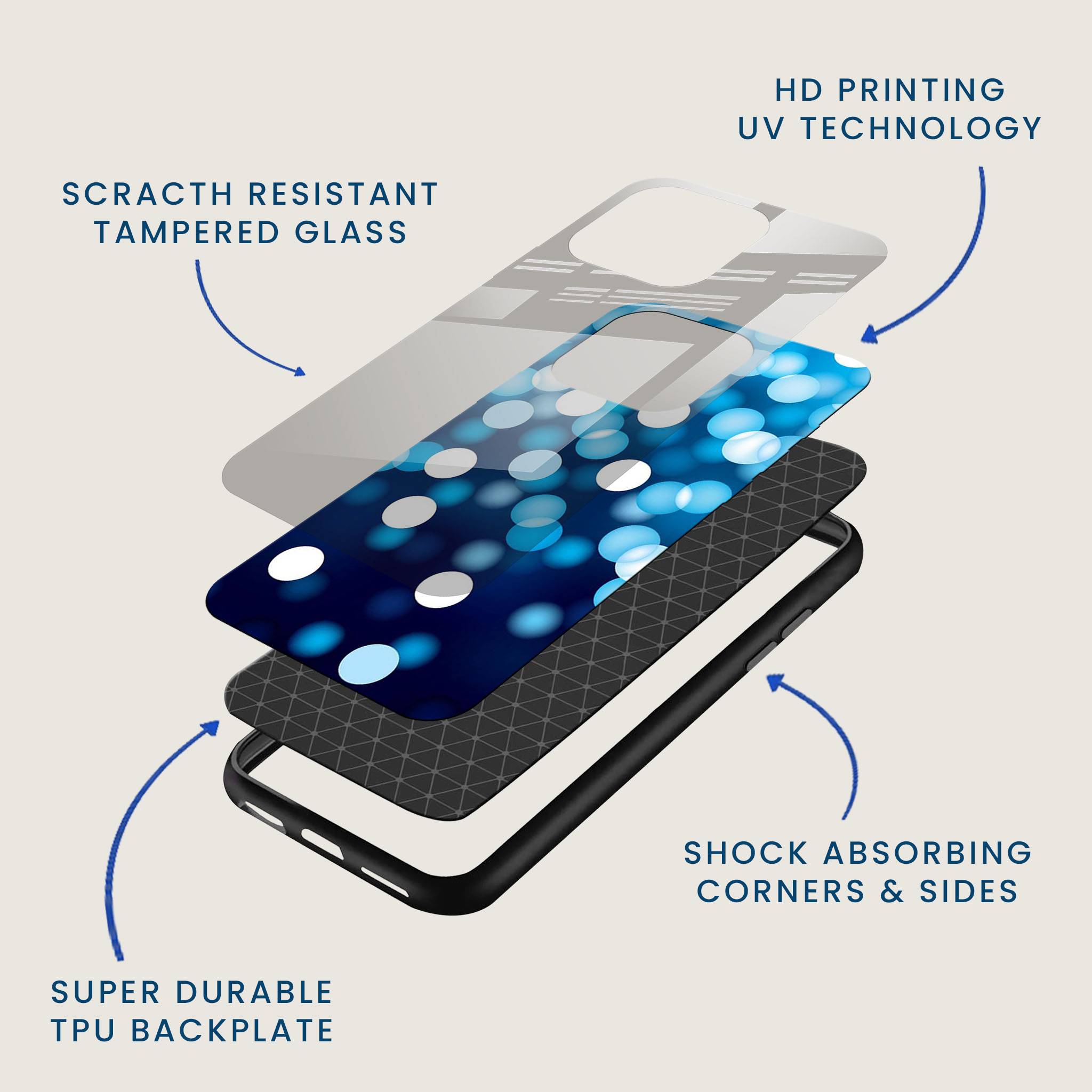 Blue Bokeh Sky Mobile Back Cover Layer Image