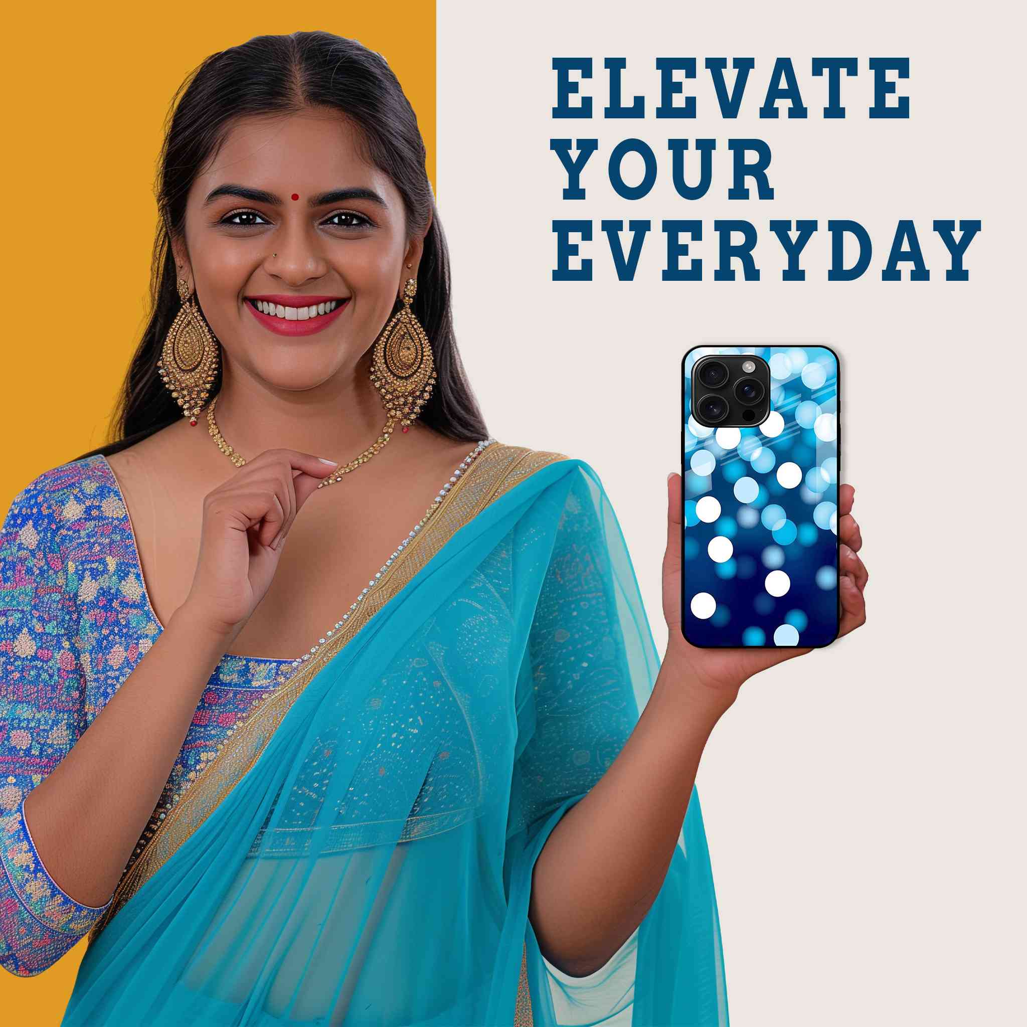 Blue Bokeh Sky Mobile Back Cover Woman Image