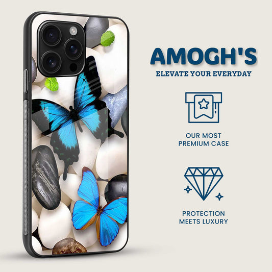 Blue Butterflies Mobile Back Cover Side Image