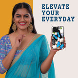Blue Butterflies Mobile Back Cover Woman Image