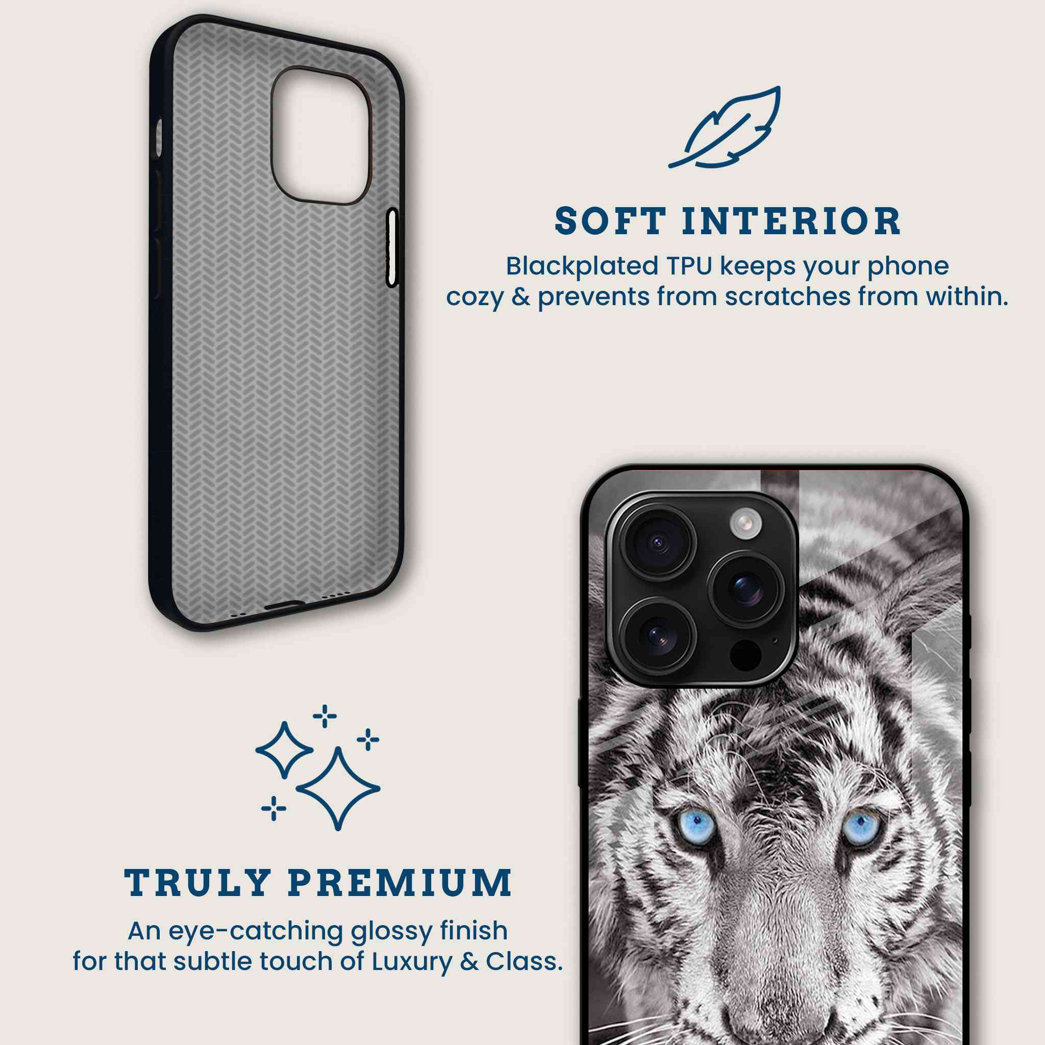 Blue Eye Tiger Mobile Back Cover Brand Image