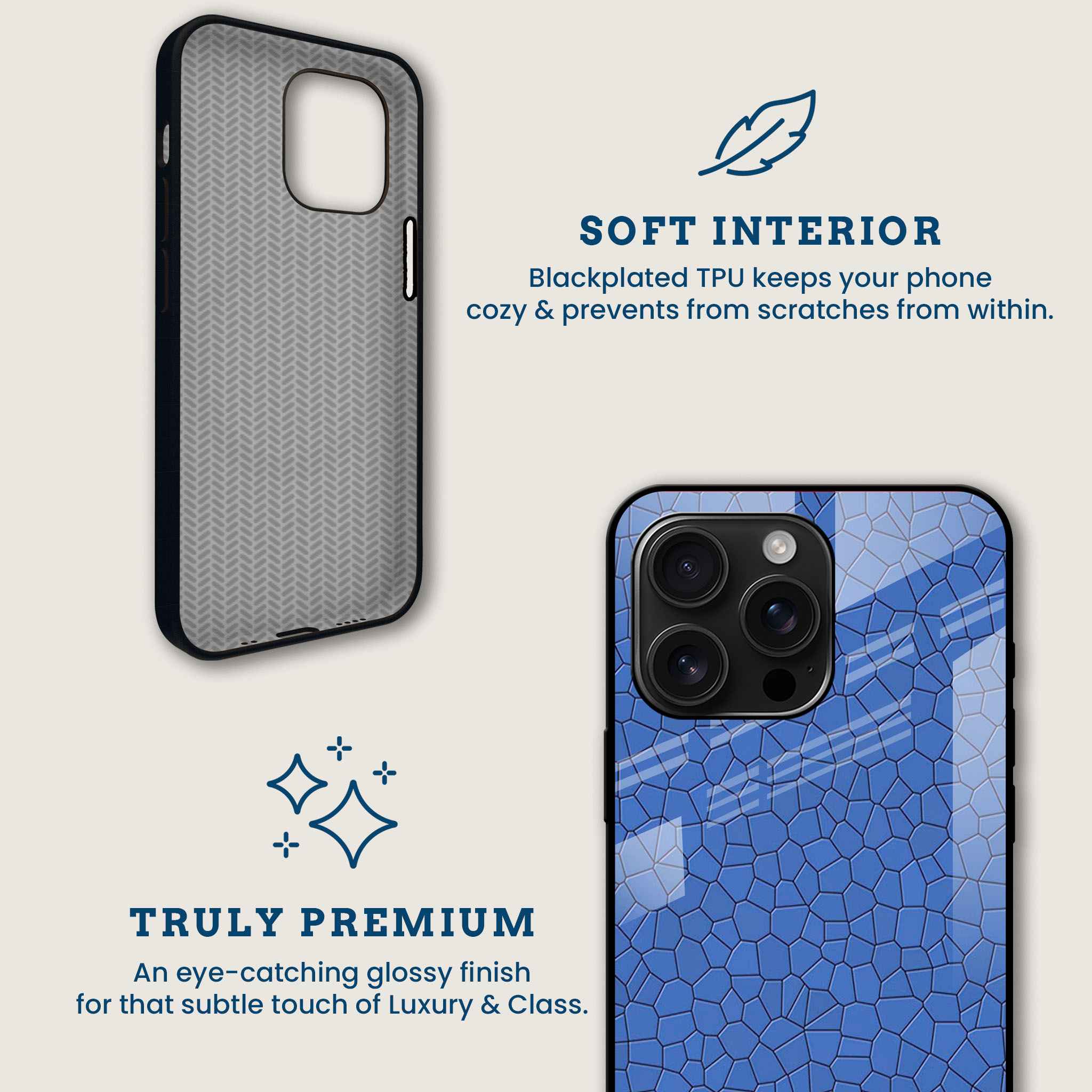 Blue Mosaic Art Mobile Back Cover Brand Image