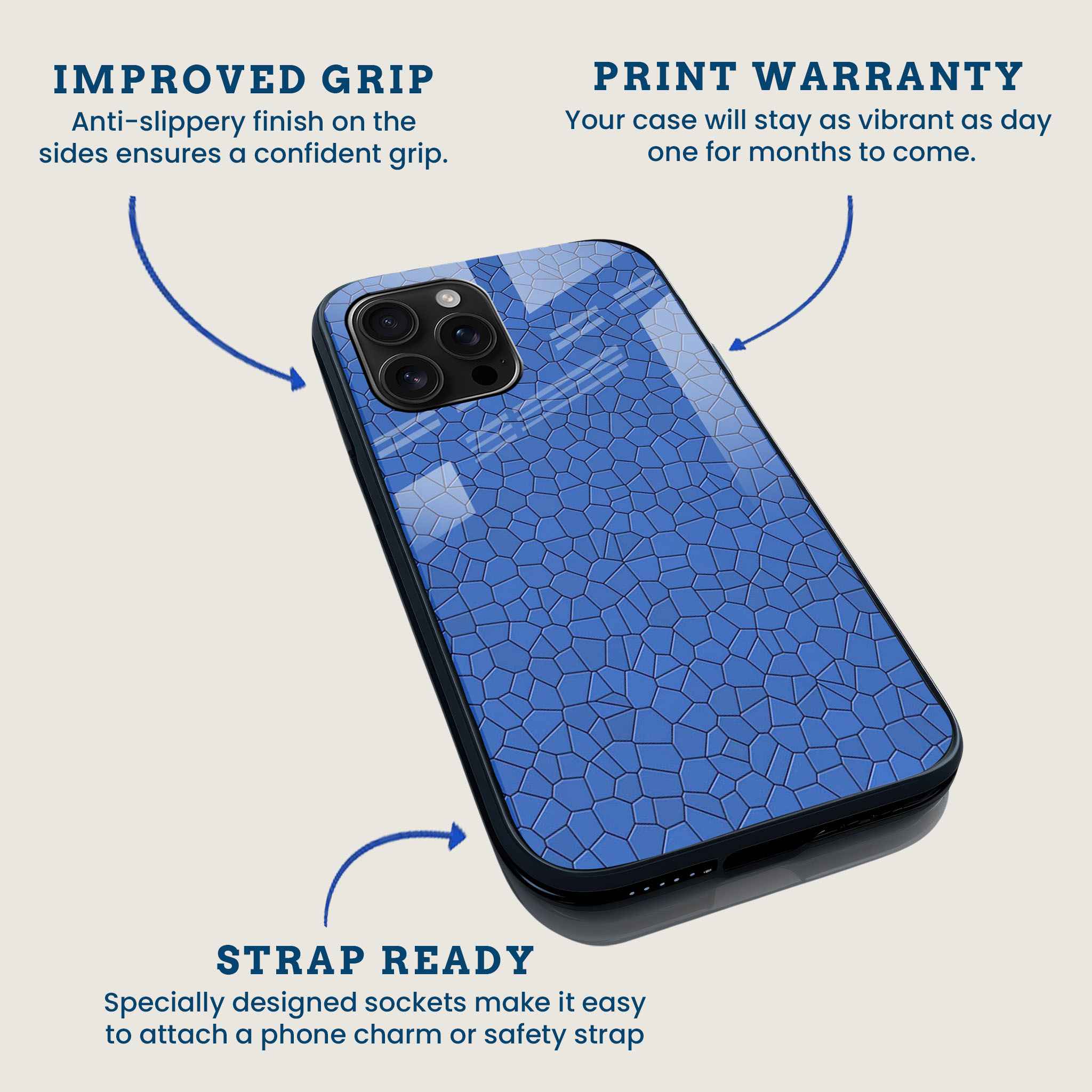 Blue Mosaic Art Mobile Back Cover Feature Image