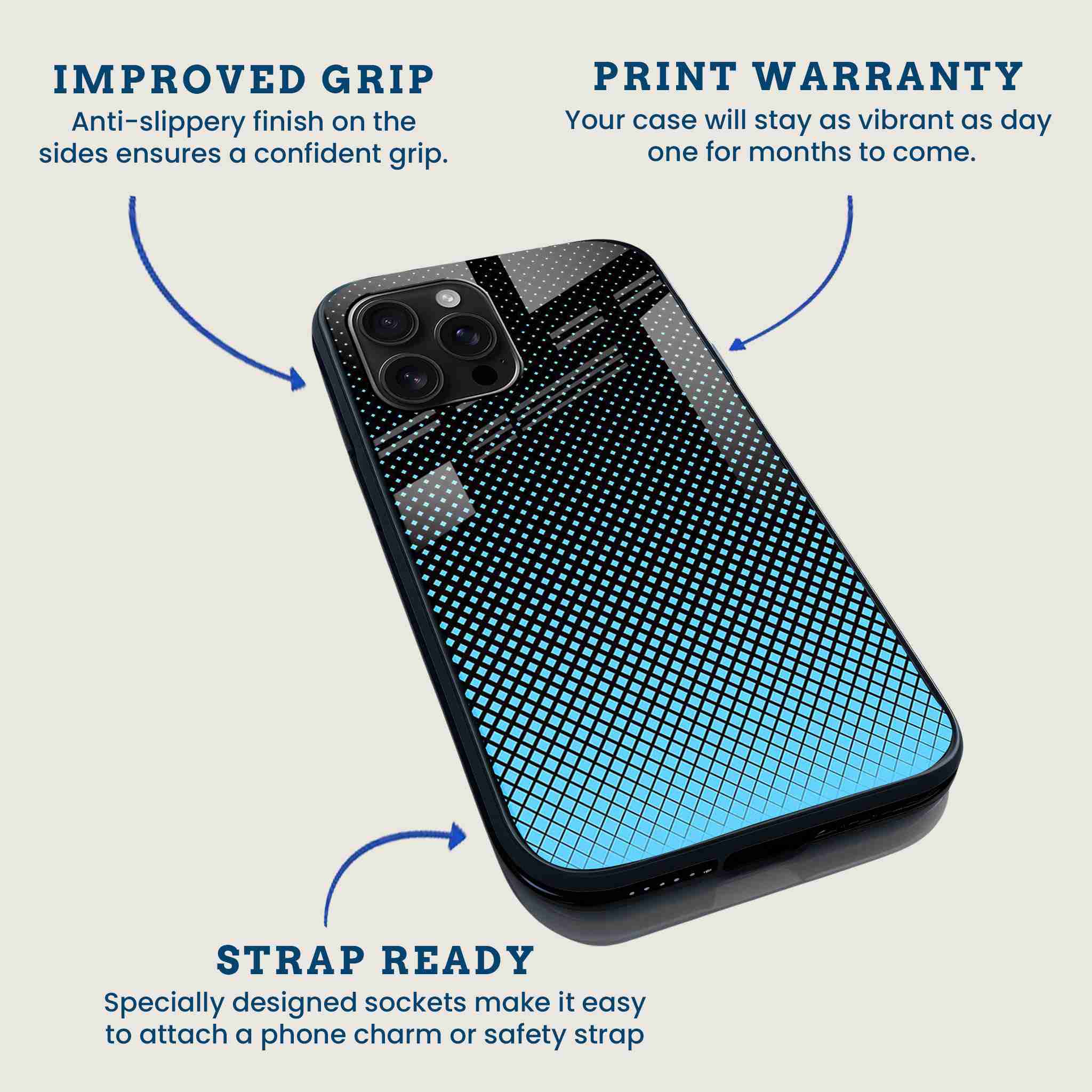 Blue Pixel Pulse Mobile Back Cover Feature Image