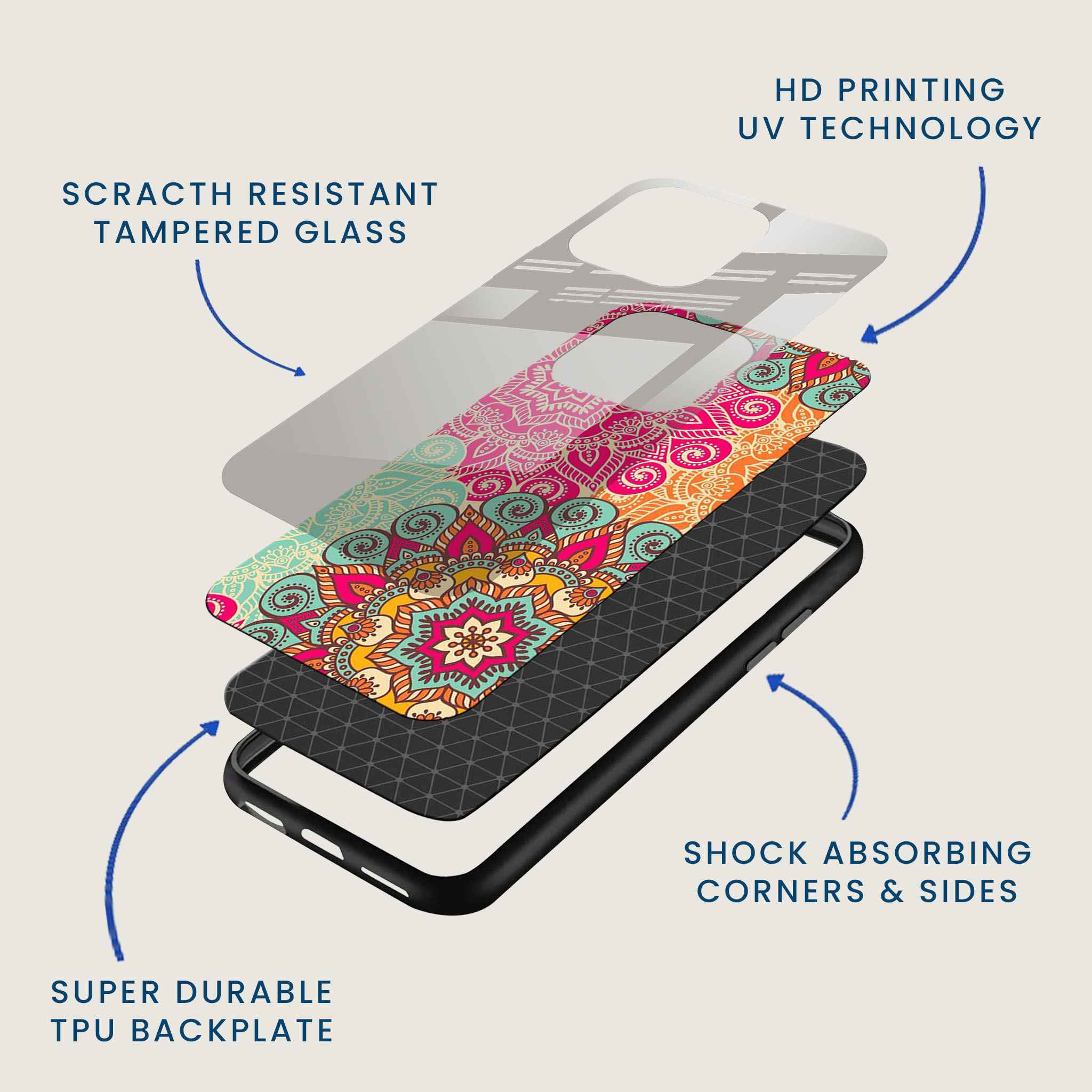 Bohemian Mandala Vibes Mobile Back Cover Layer Image