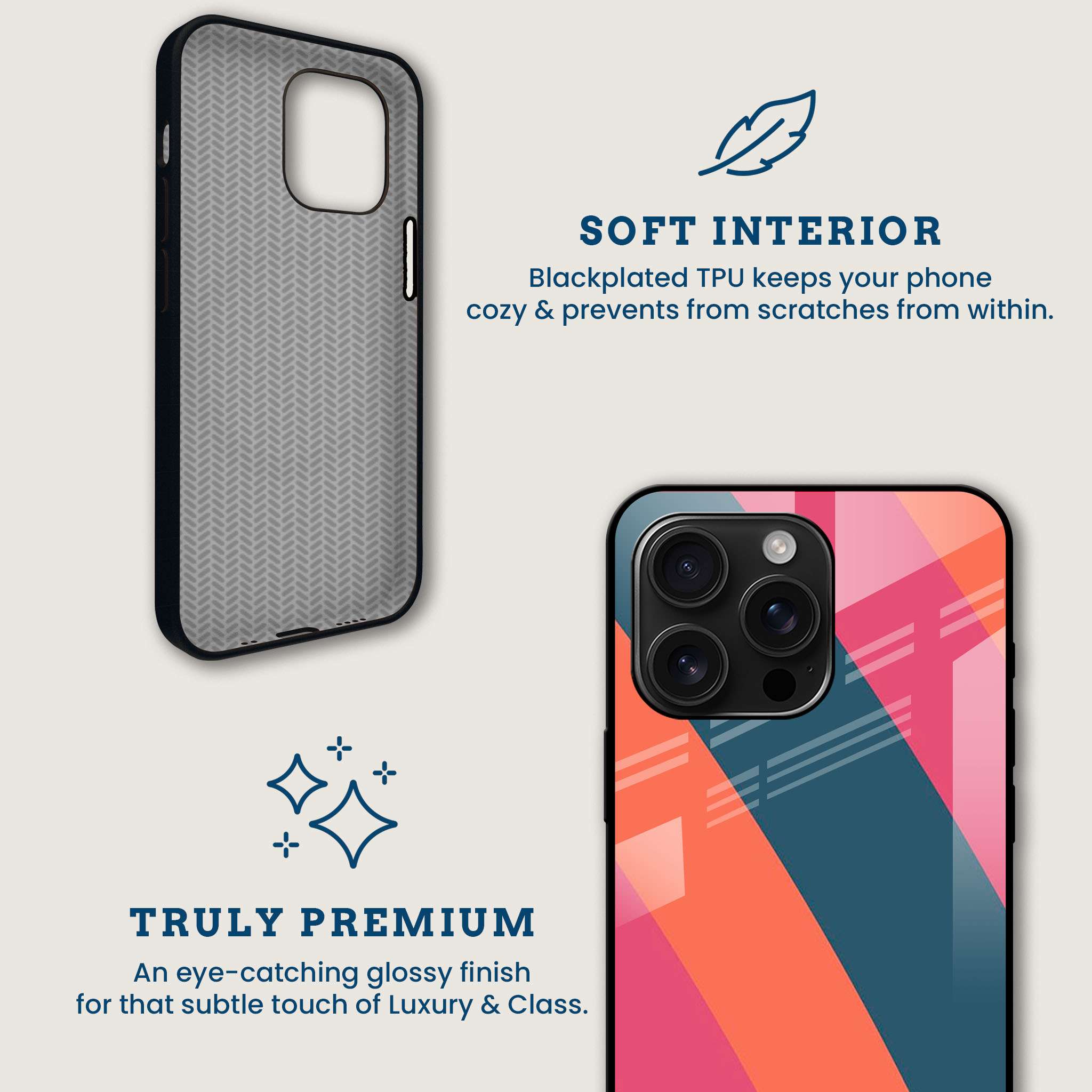 Bold Stripes Mobile Back Cover Brand Image