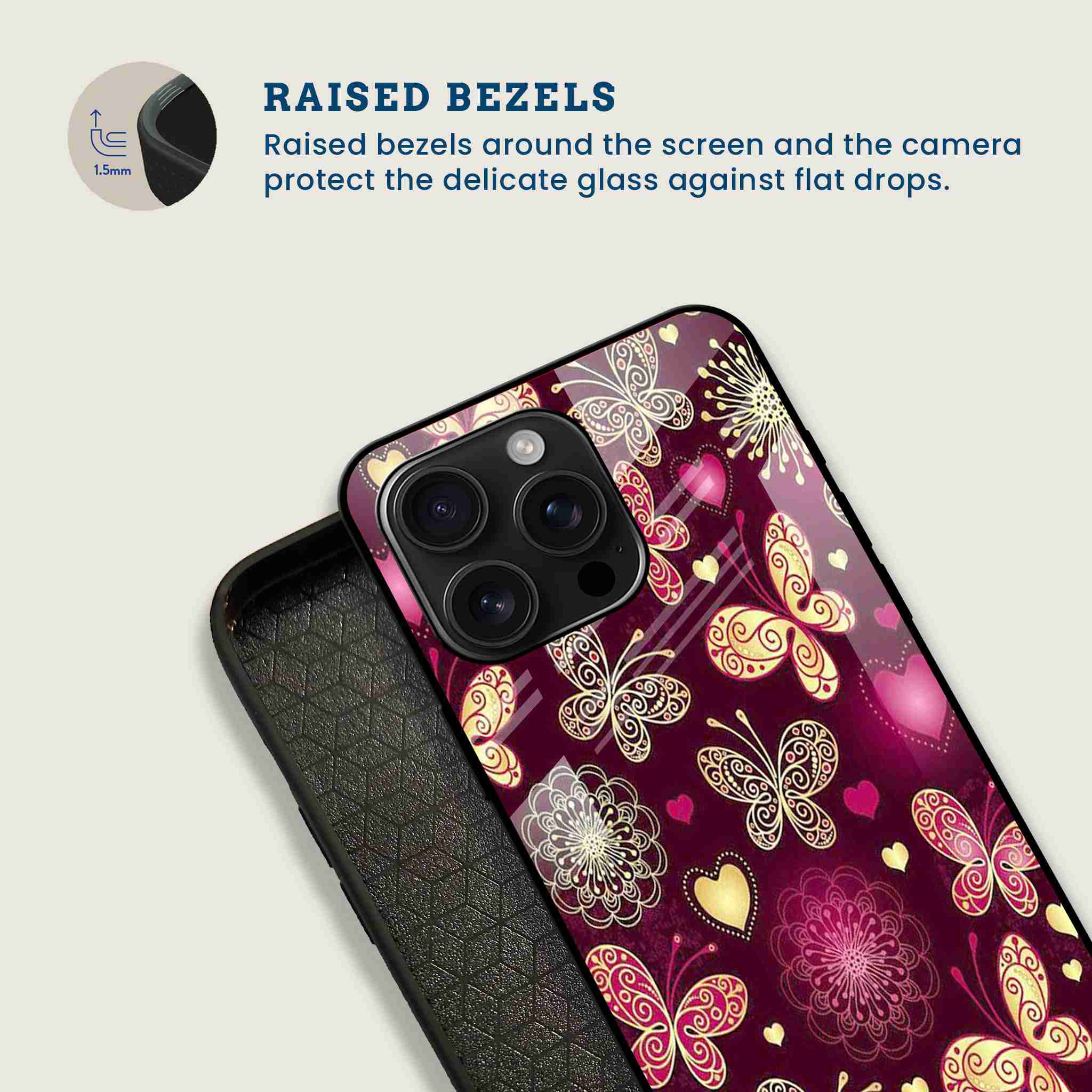Butterfly Love Mobile Back Cover Bezel Image