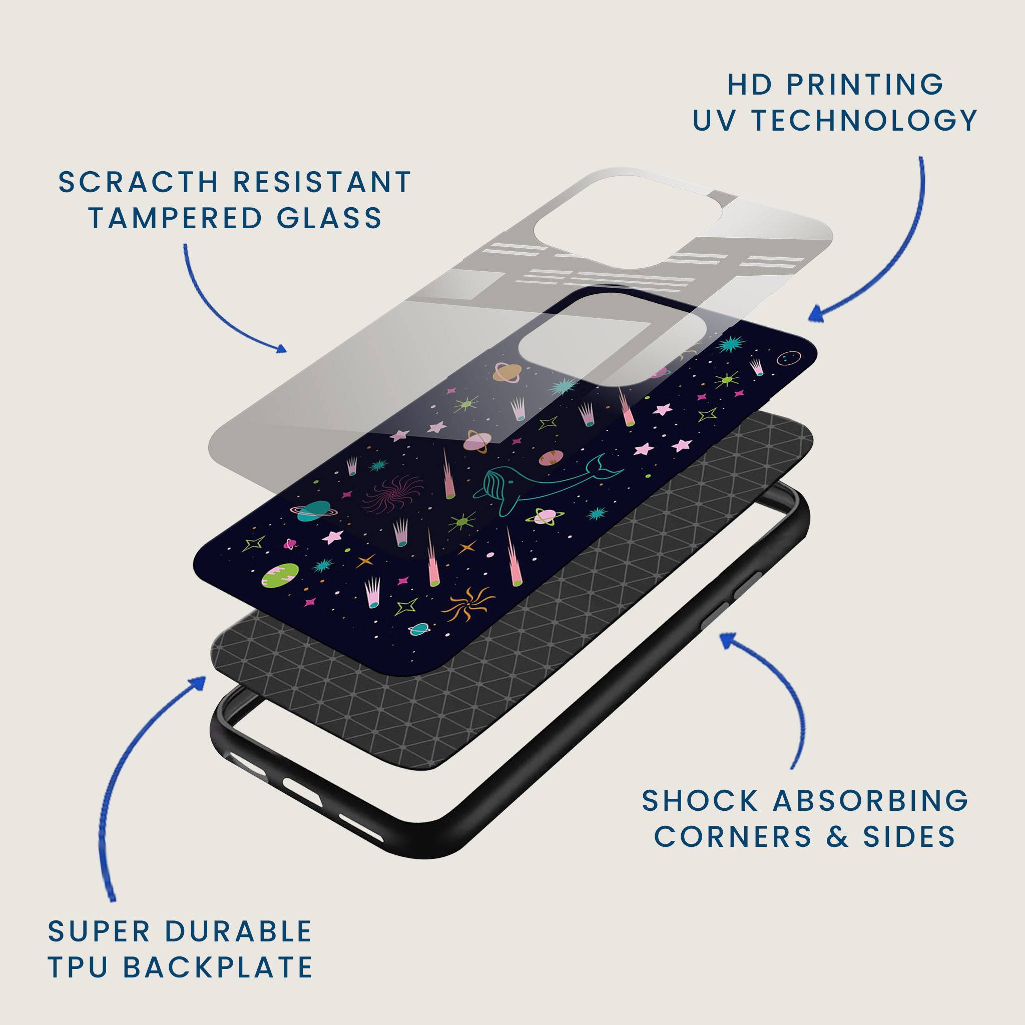 Celestial Whale Mobile Back Cover Layer Image