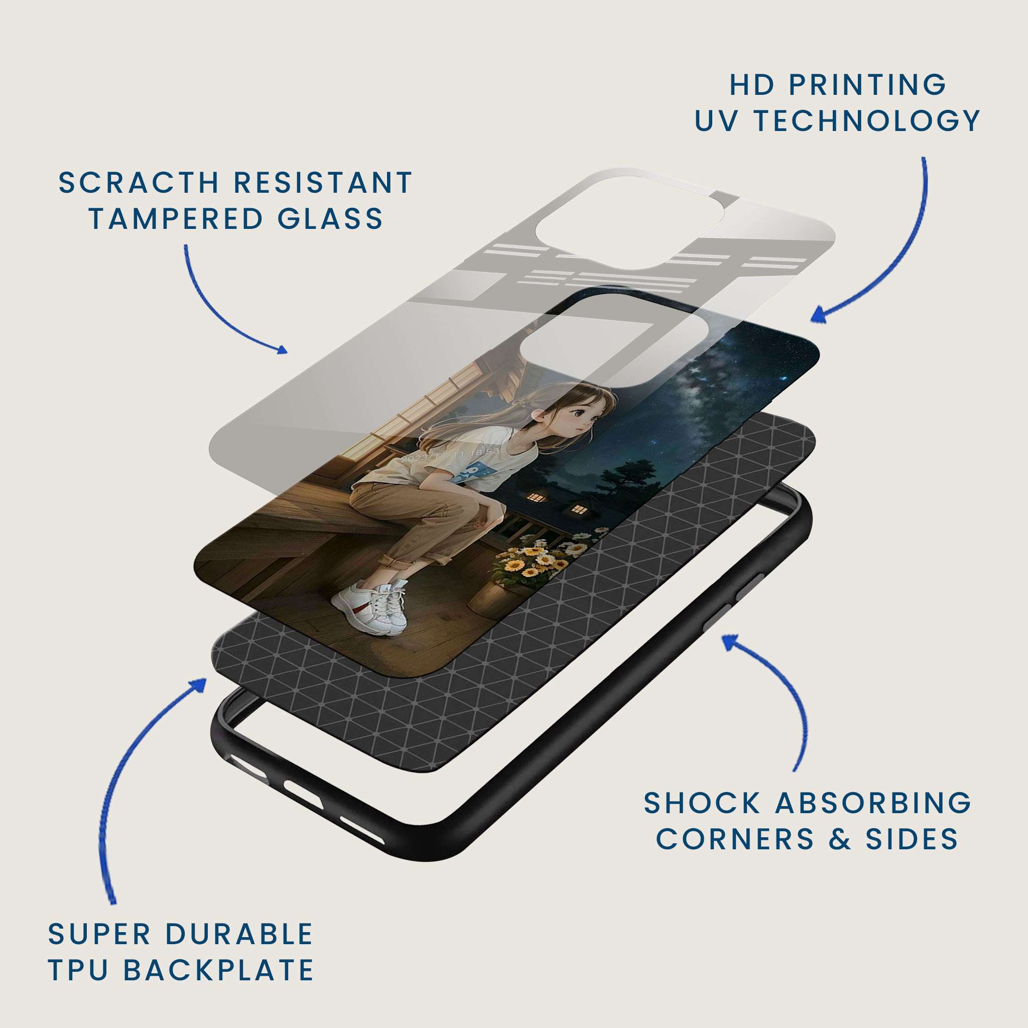 Charming Girl Mobile Back Cover Layer Image