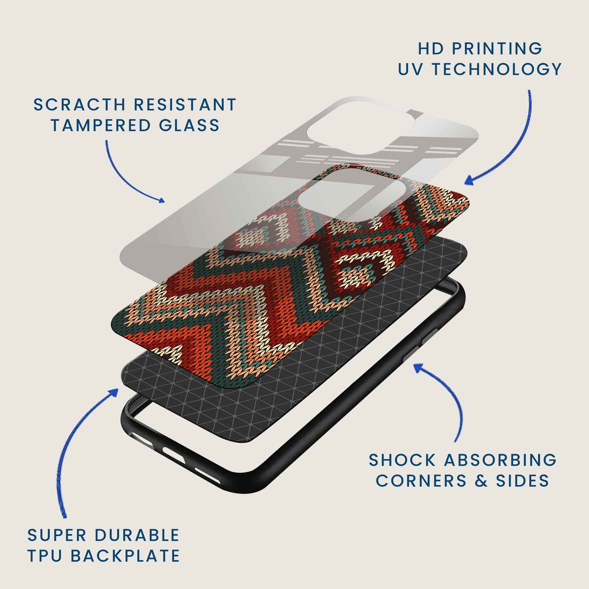 Chevron Knit Mobile Back Cover Layer Image