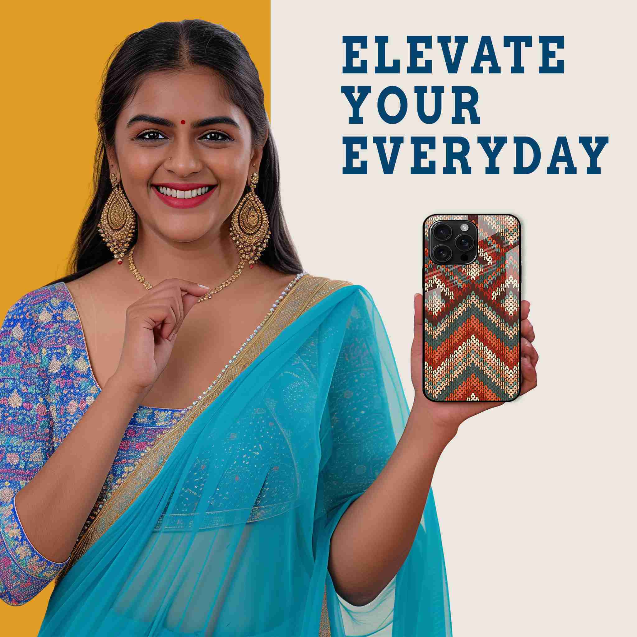 Chevron Knit Mobile Back Cover Woman Image