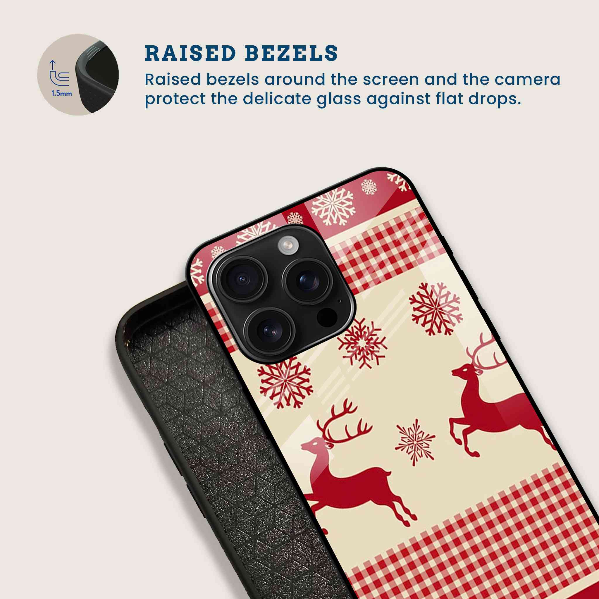 Christmas Deer Mobile Back Cover Bezel Image