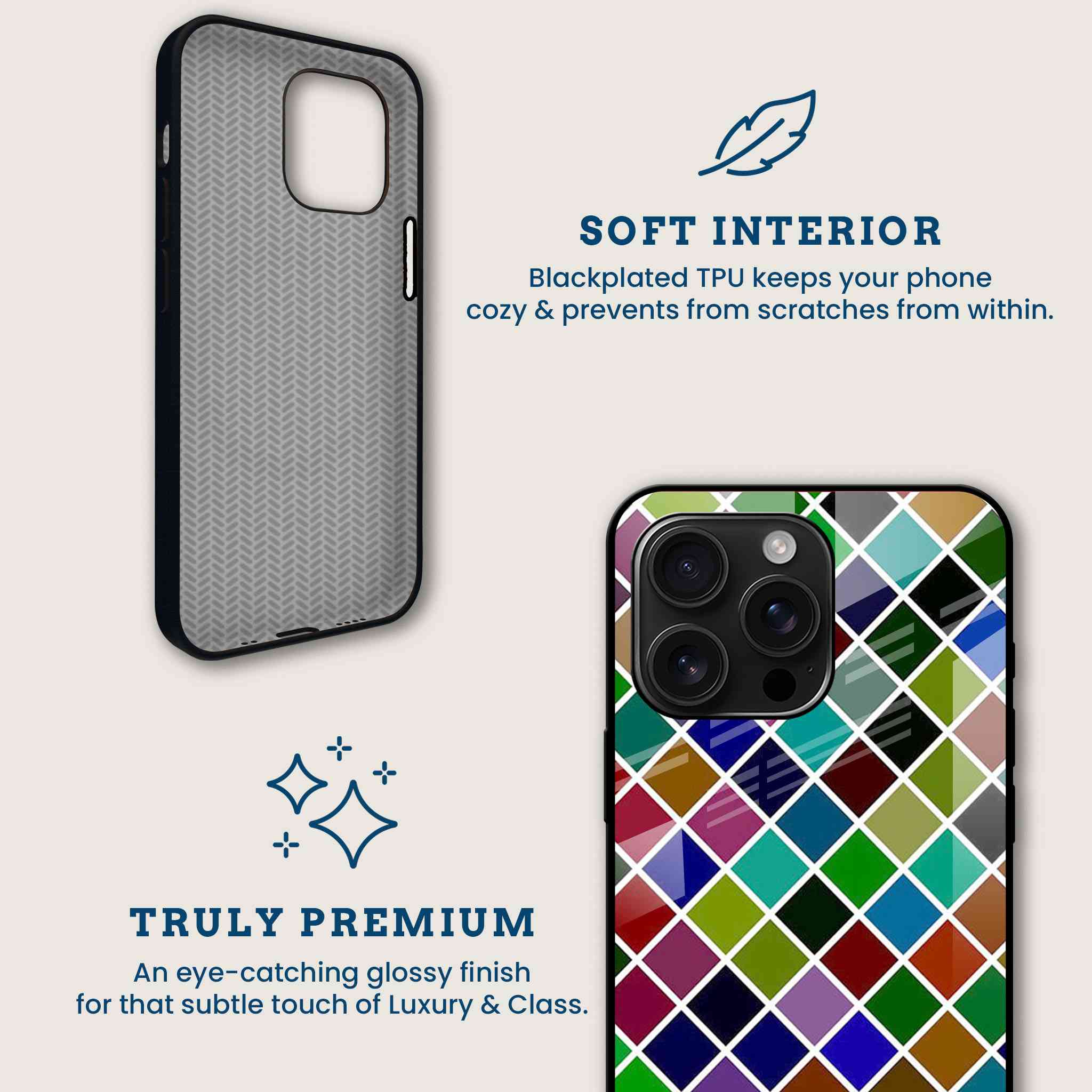 Color Block Diamond Mobile Back Cover Brand Image