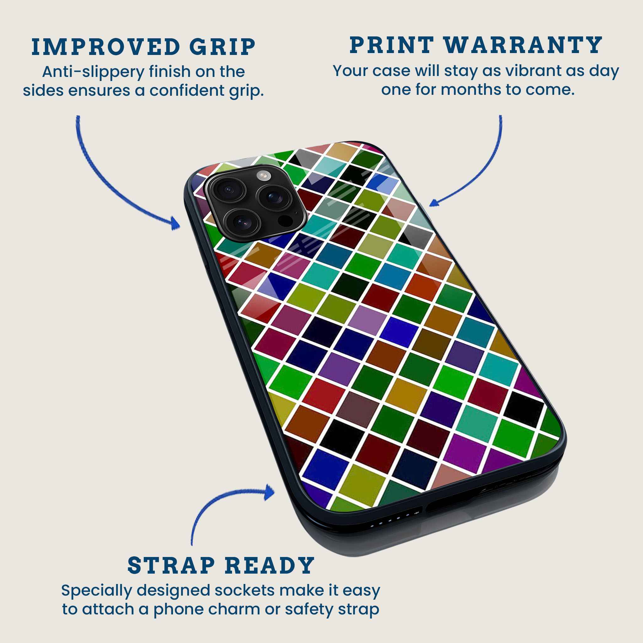 Color Block Diamond Mobile Back Cover Feature Image