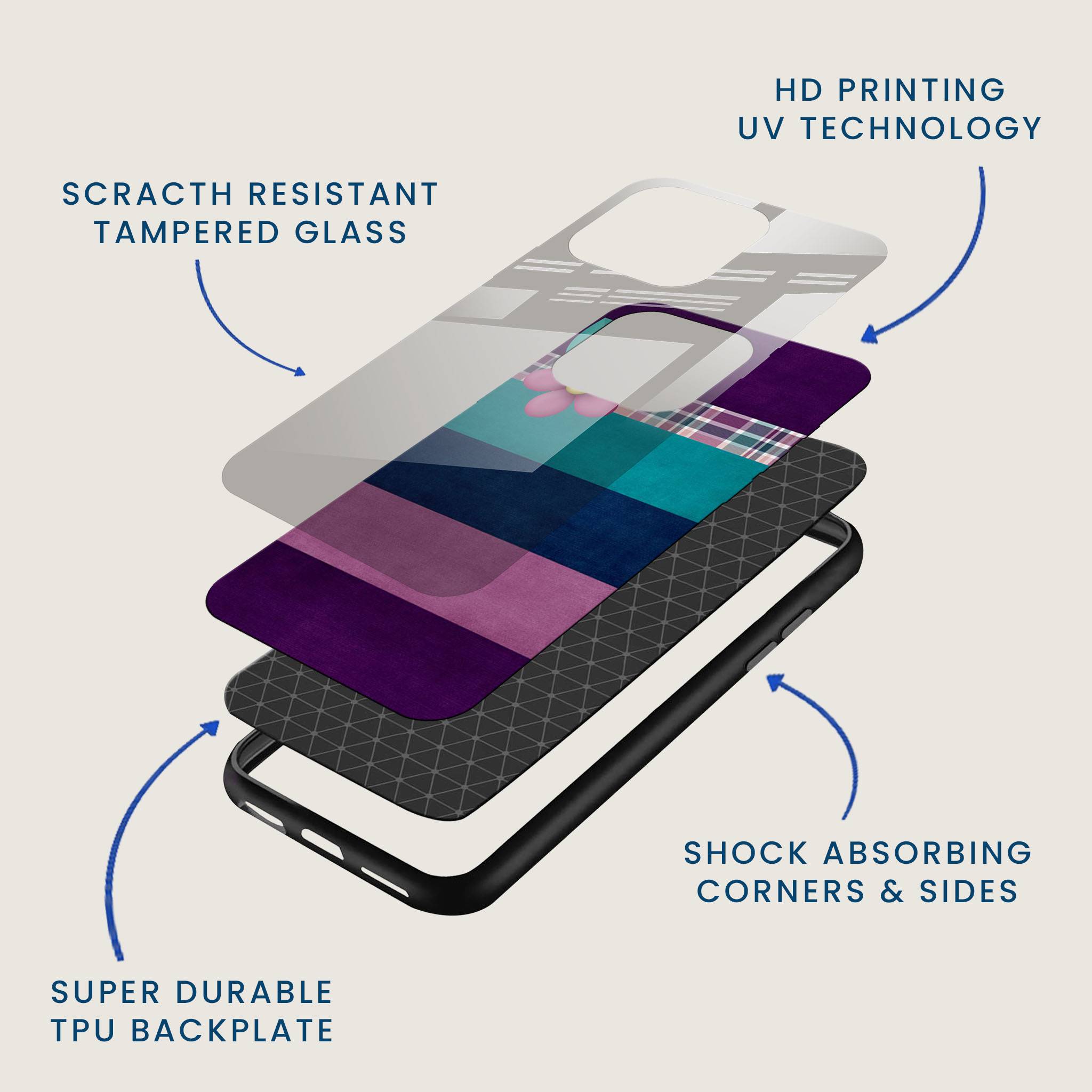 Color Straps Mobile Back Cover Layer Image