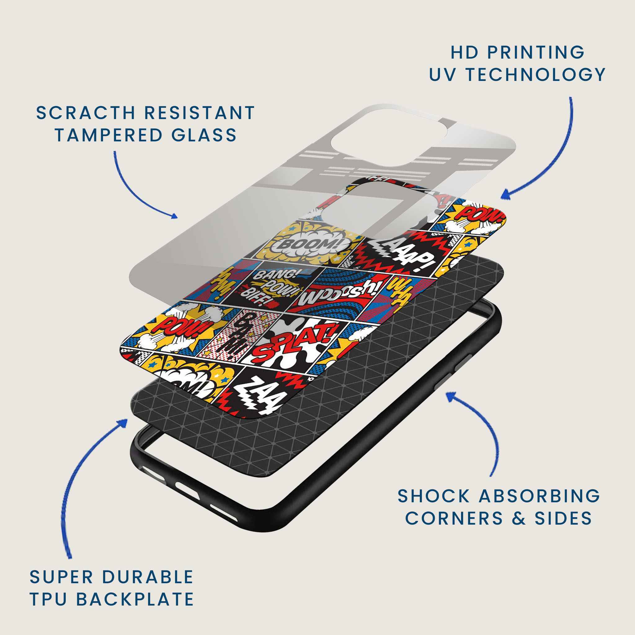 Comic Blast Mobile Back Cover Layer Image