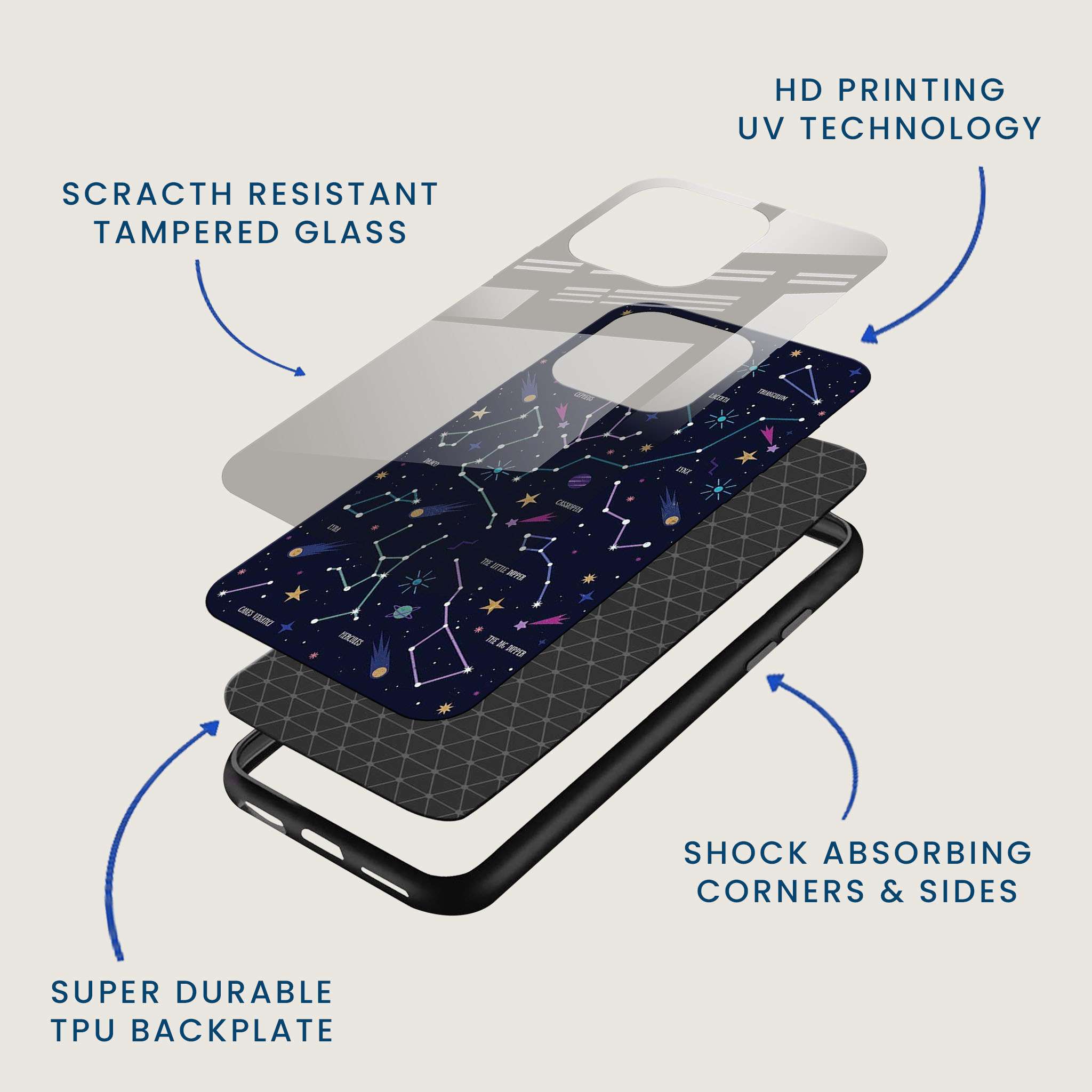 Constellation Map Mobile Back Cover Layer Image
