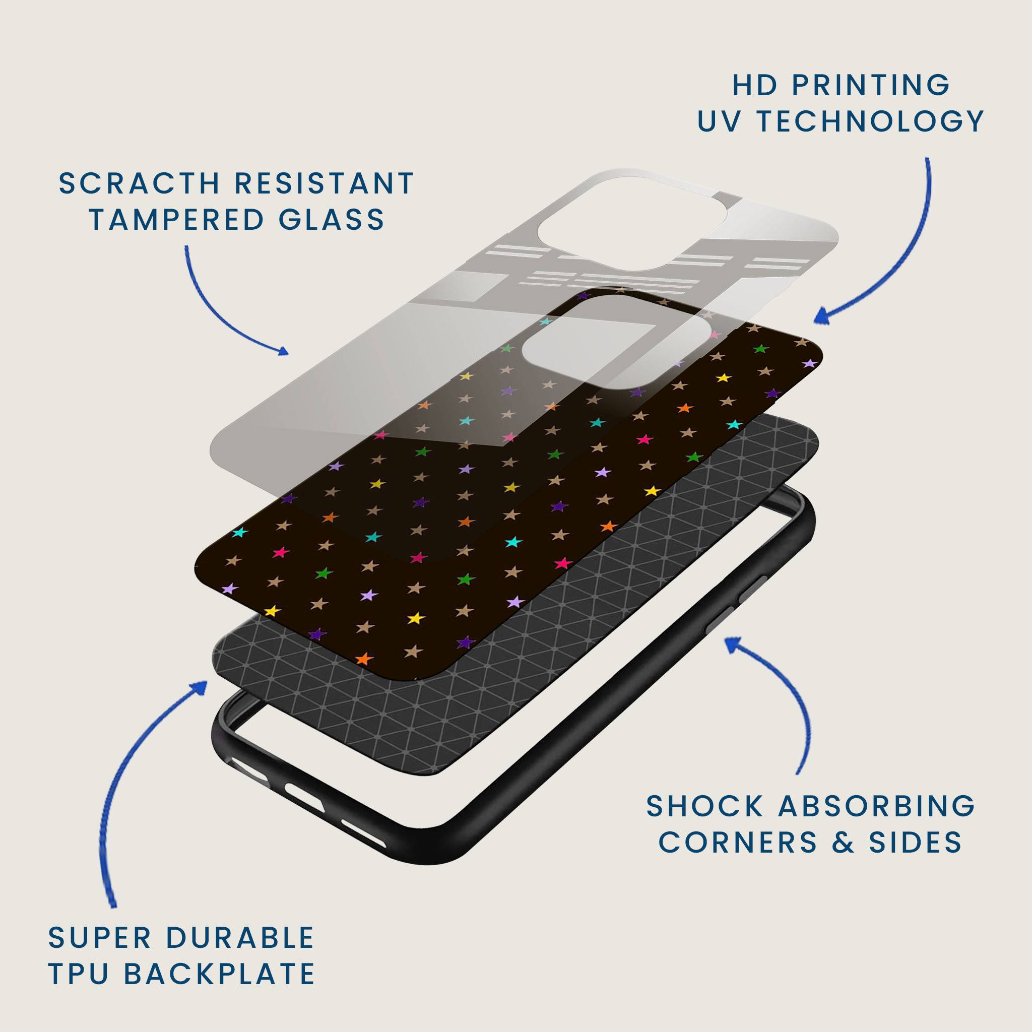 Cosmic Confetti Stars Mobile Back Cover Layer Image