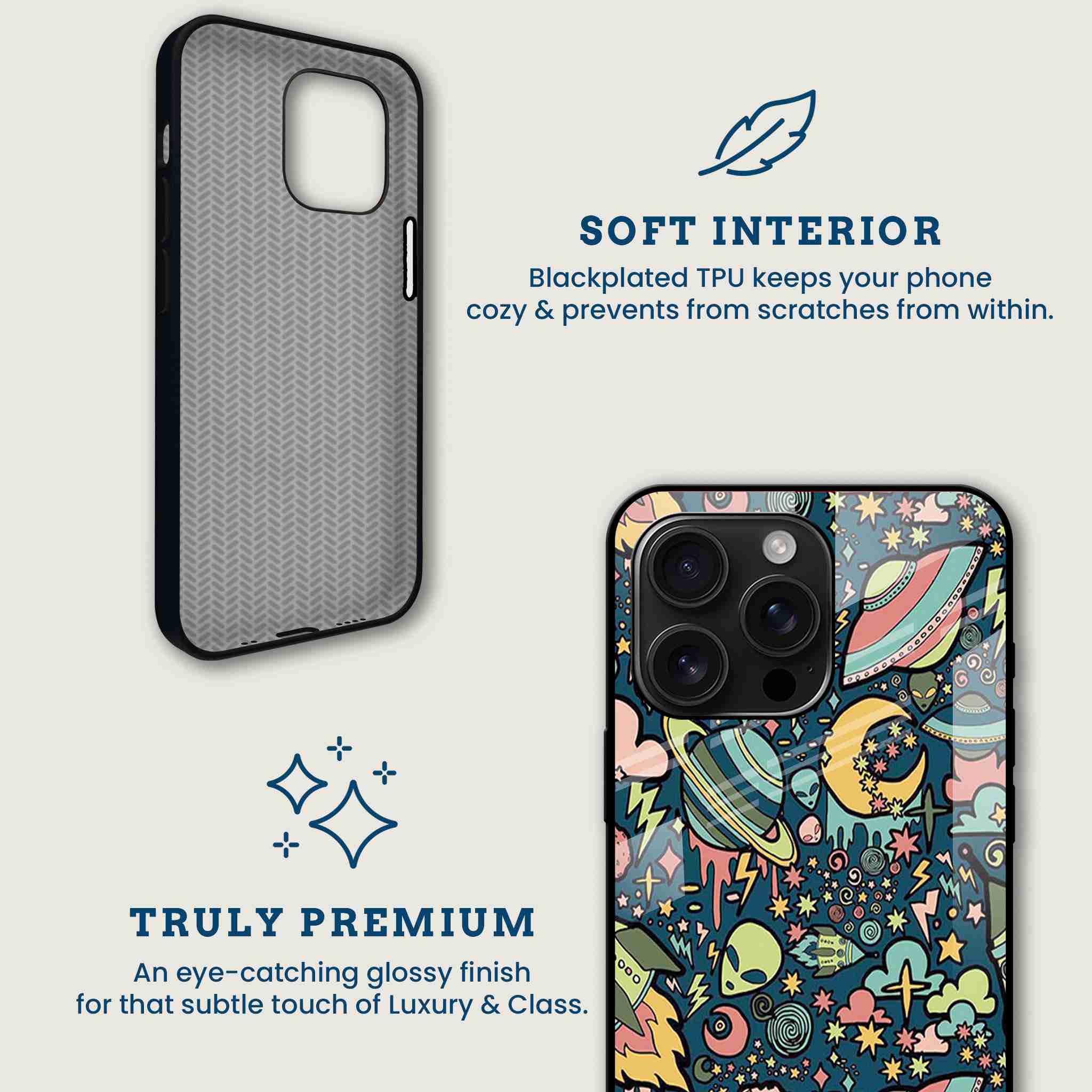 Cosmic Doodle Space Art Mobile Back Cover Brand Image