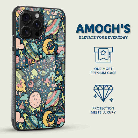 Cosmic Doodle Space Art Mobile Back Cover Side Image