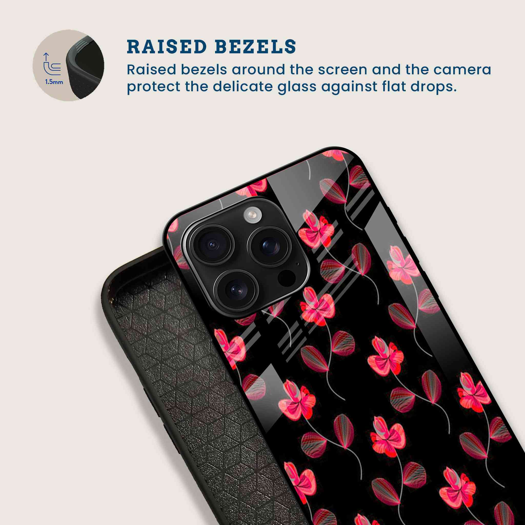 Crimson Clover Floral Mobile Back Cover Bezel Image