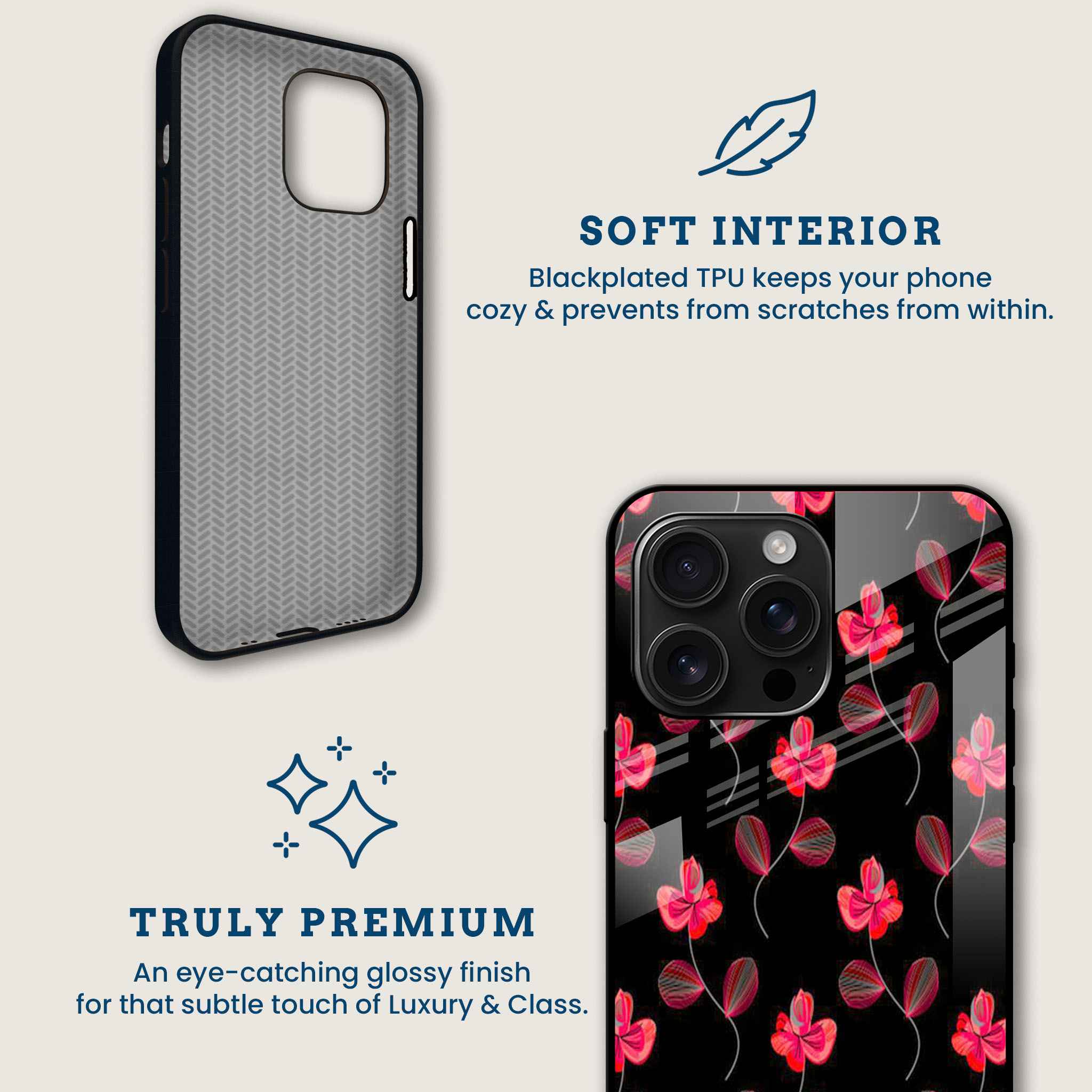 Crimson Clover Floral Mobile Back Cover Brand Image