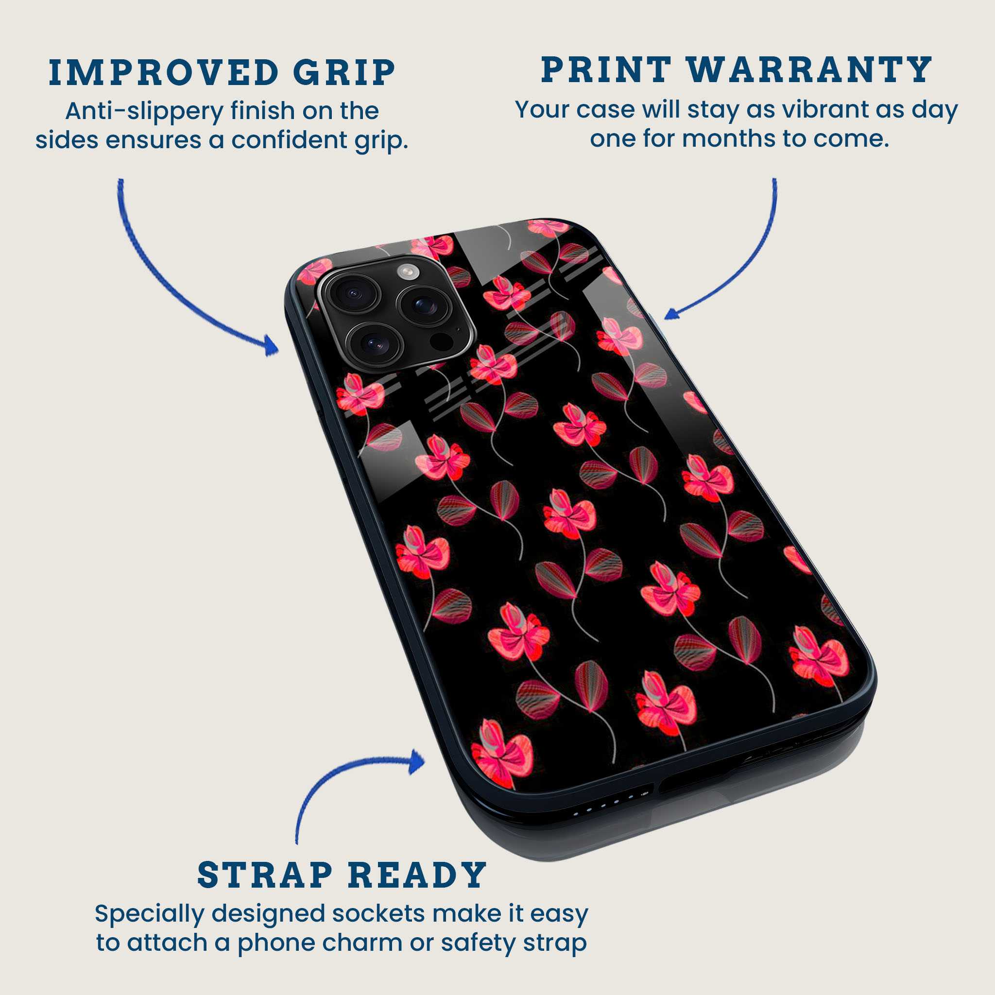 Crimson Clover Floral Mobile Back Cover Feature Image