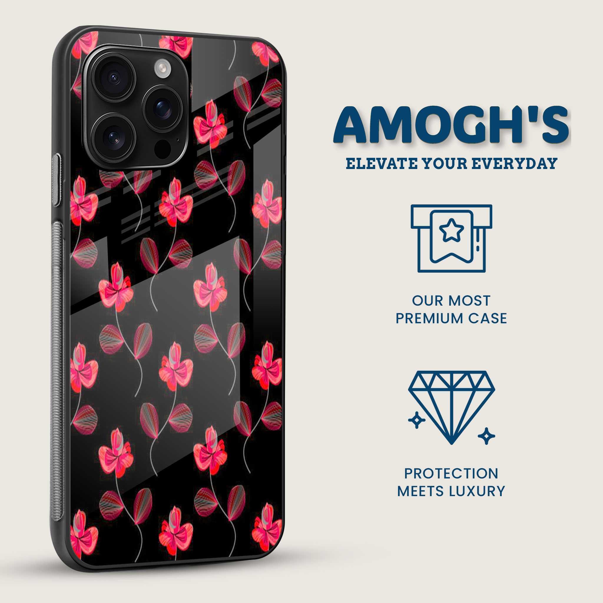 Crimson Clover Floral Mobile Back Cover Side Image