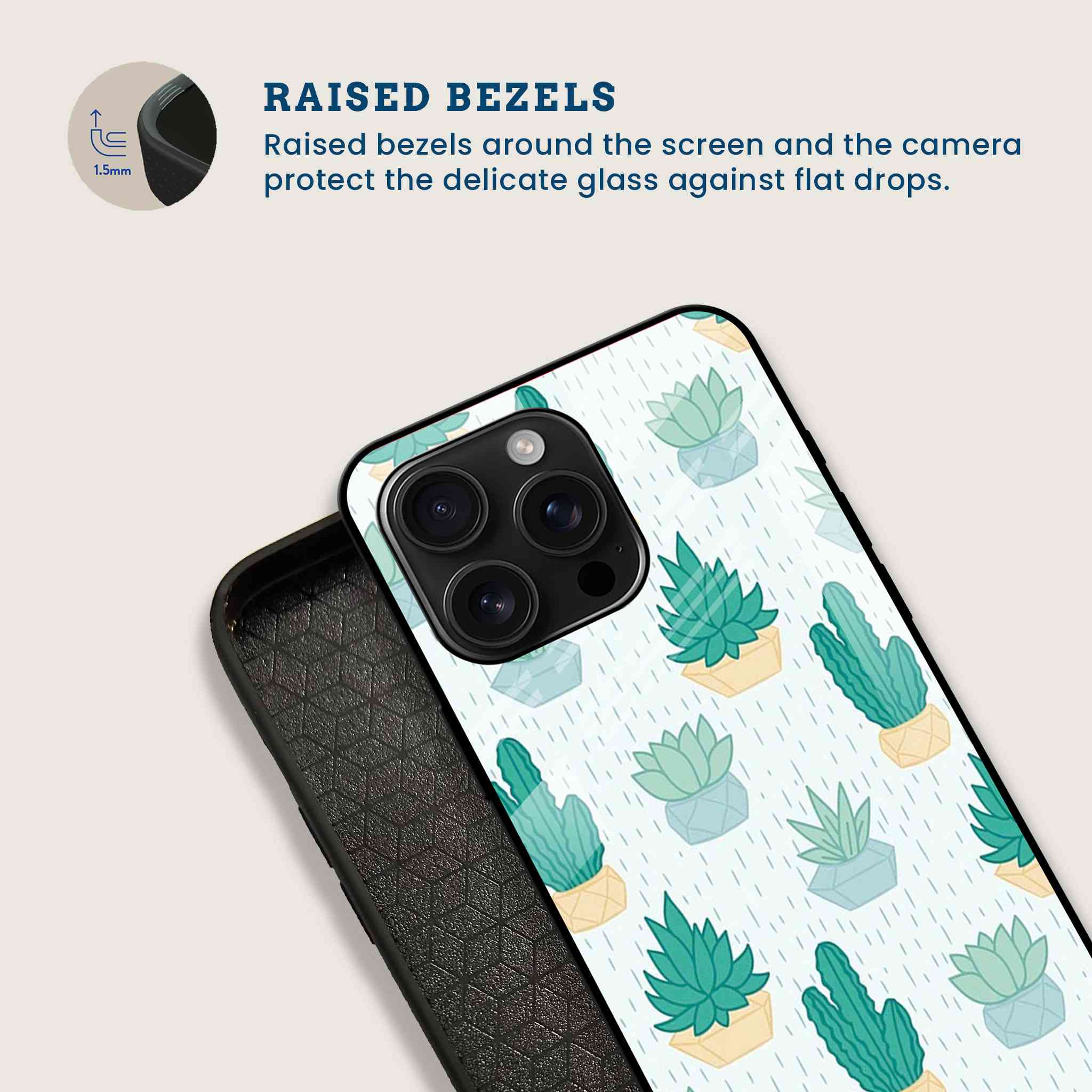Cute Cactus Mobile Back Cover Bezel Image
