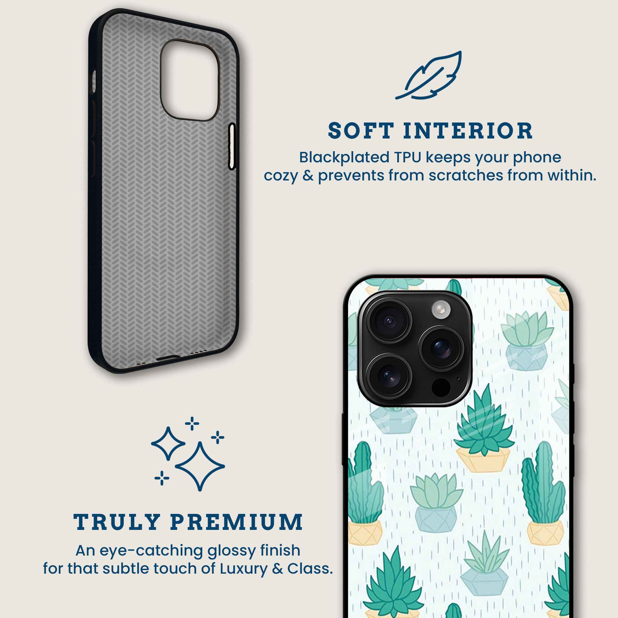 Cute Cactus Mobile Back Cover Brand Image