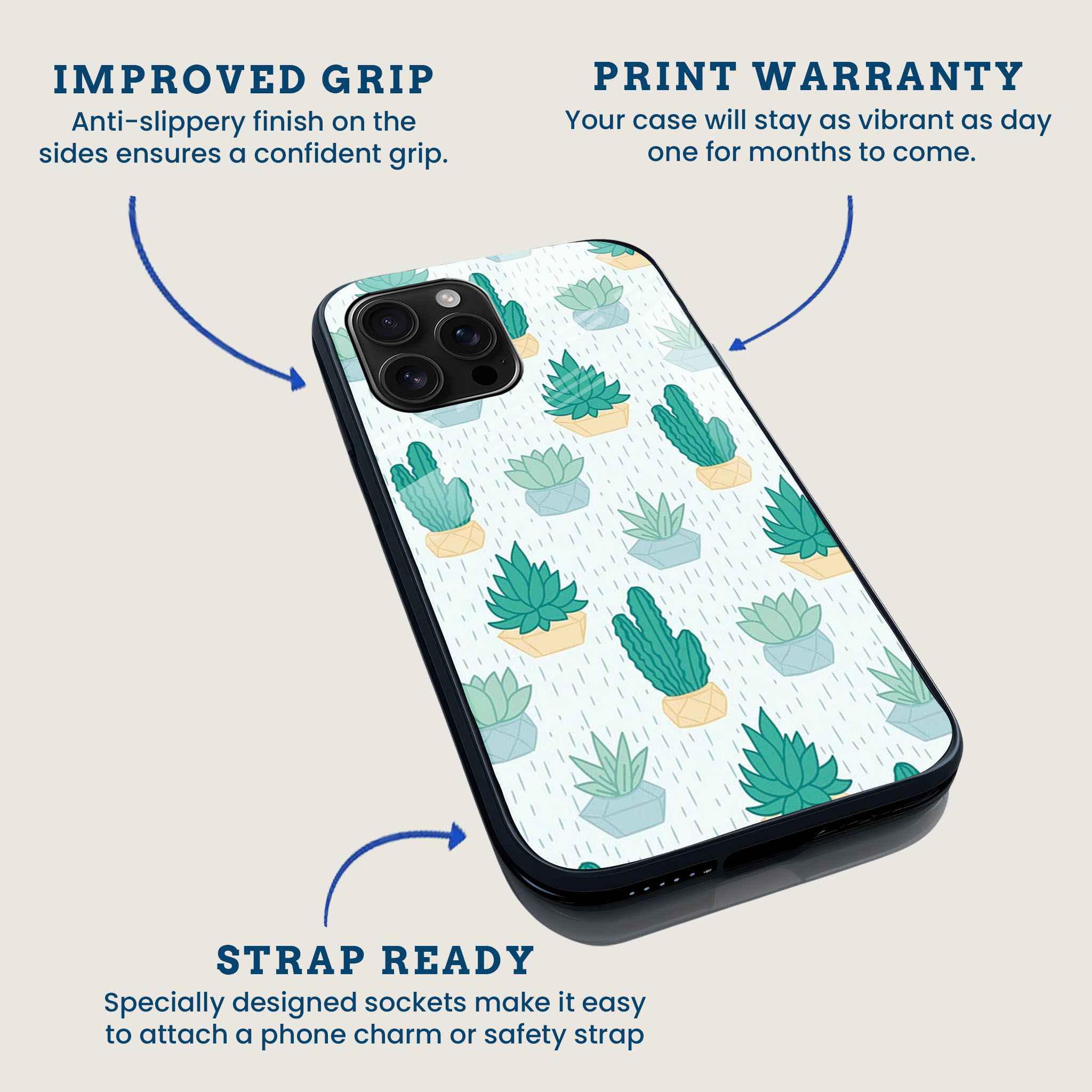 Cute Cactus Mobile Back Cover Feature Image