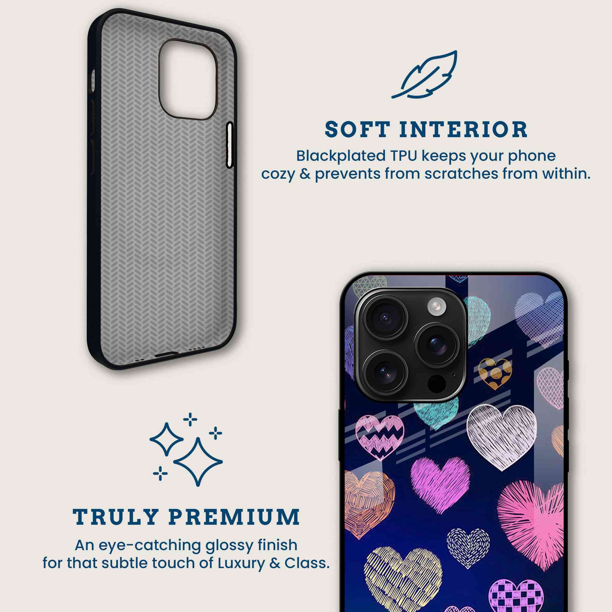 Cute Doodle Heart Mobile Back Cover Brand Image