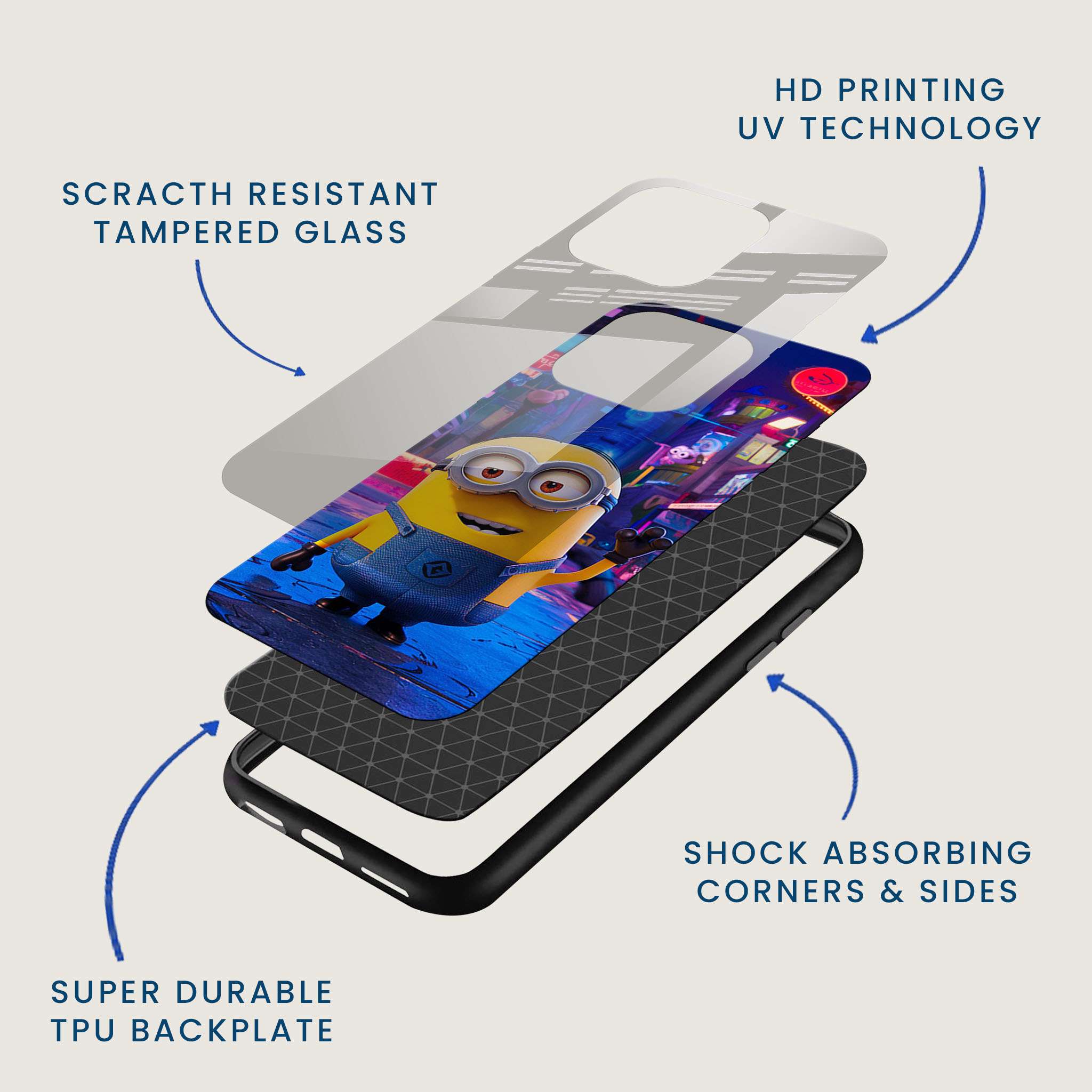 Cute Minion Mobile Back Cover Layer Image