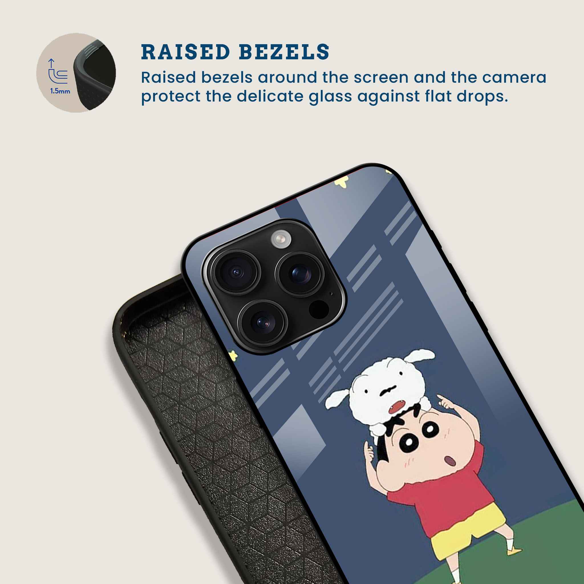 Cute Shinchan Shiro Mobile Back Cover Bezel Image