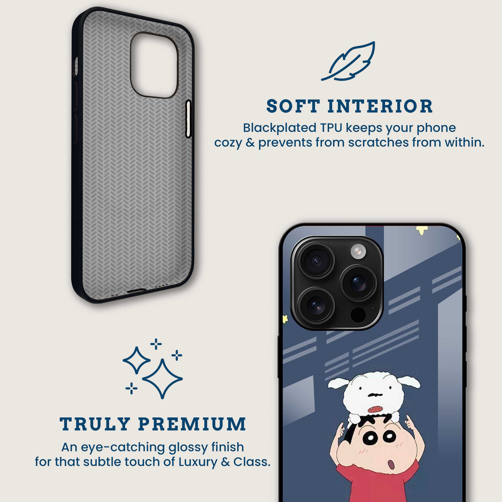 Cute Shinchan Shiro Mobile Back Cover Brand Image